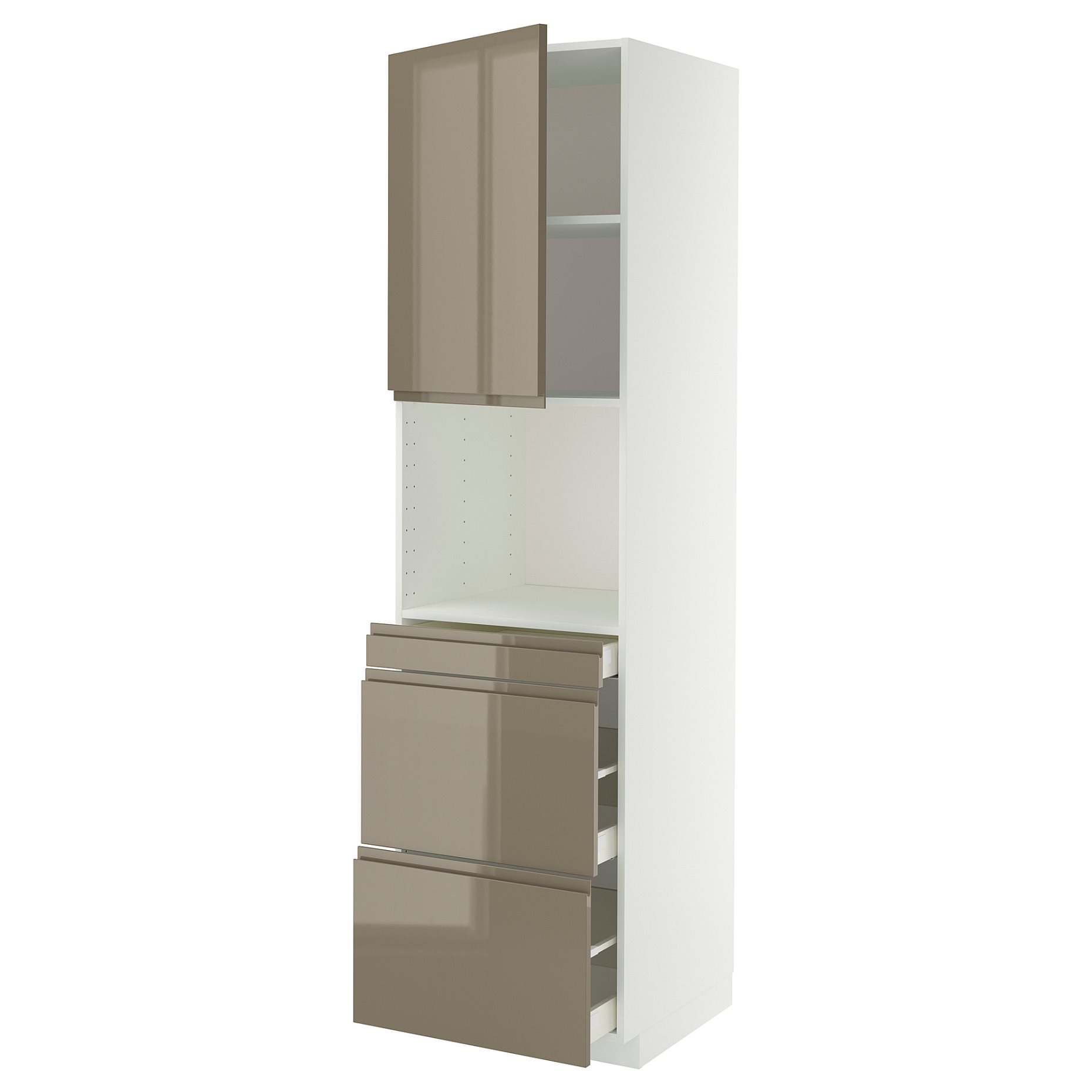 METOD, high cabinet for microwave combi with door/3 drawers, 60x60x220 cm, 195.774.12