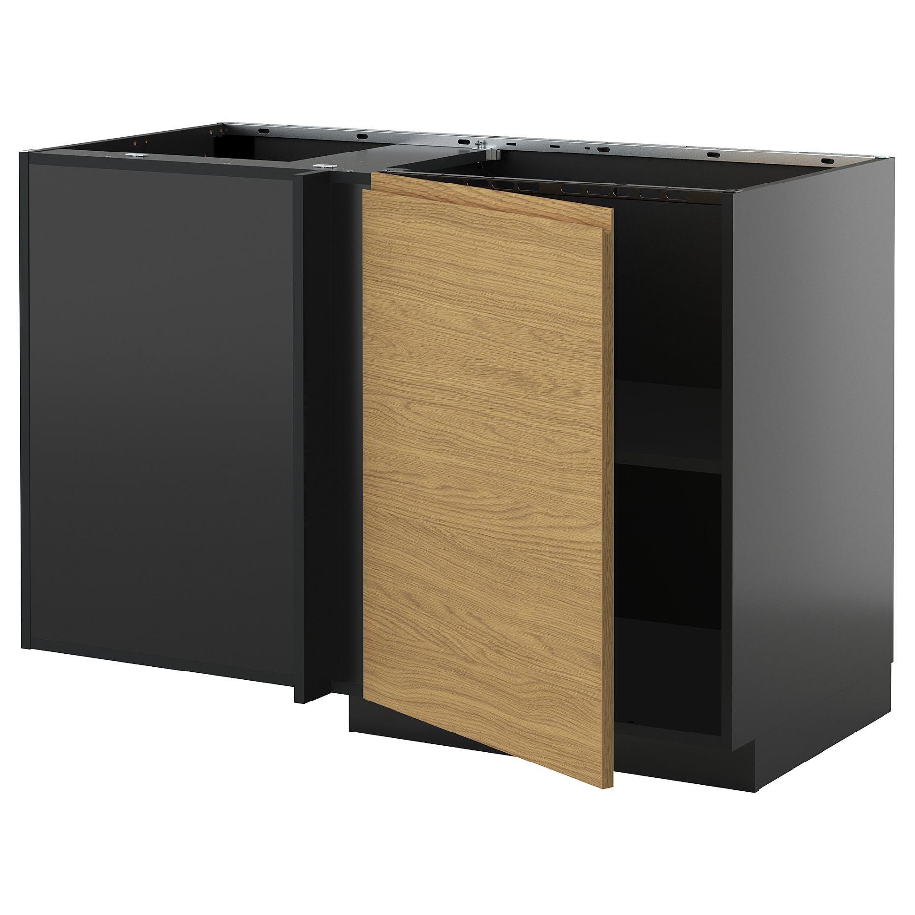 METOD, corner base cabinet with shelf, 128x68 cm, 195.876.75