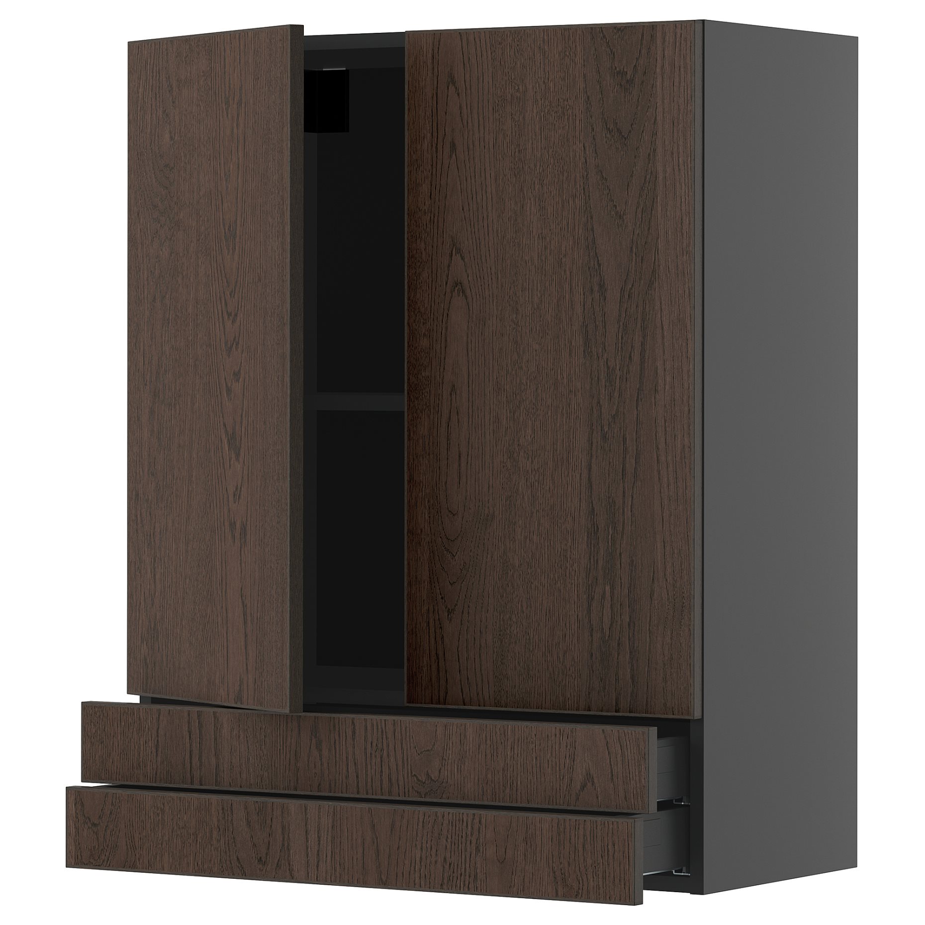 METOD/KNIVSHULT, ντουλάπι τοίχου με 2 πόρτες/2 συρτάρια, 80x100 cm, 195.887.50