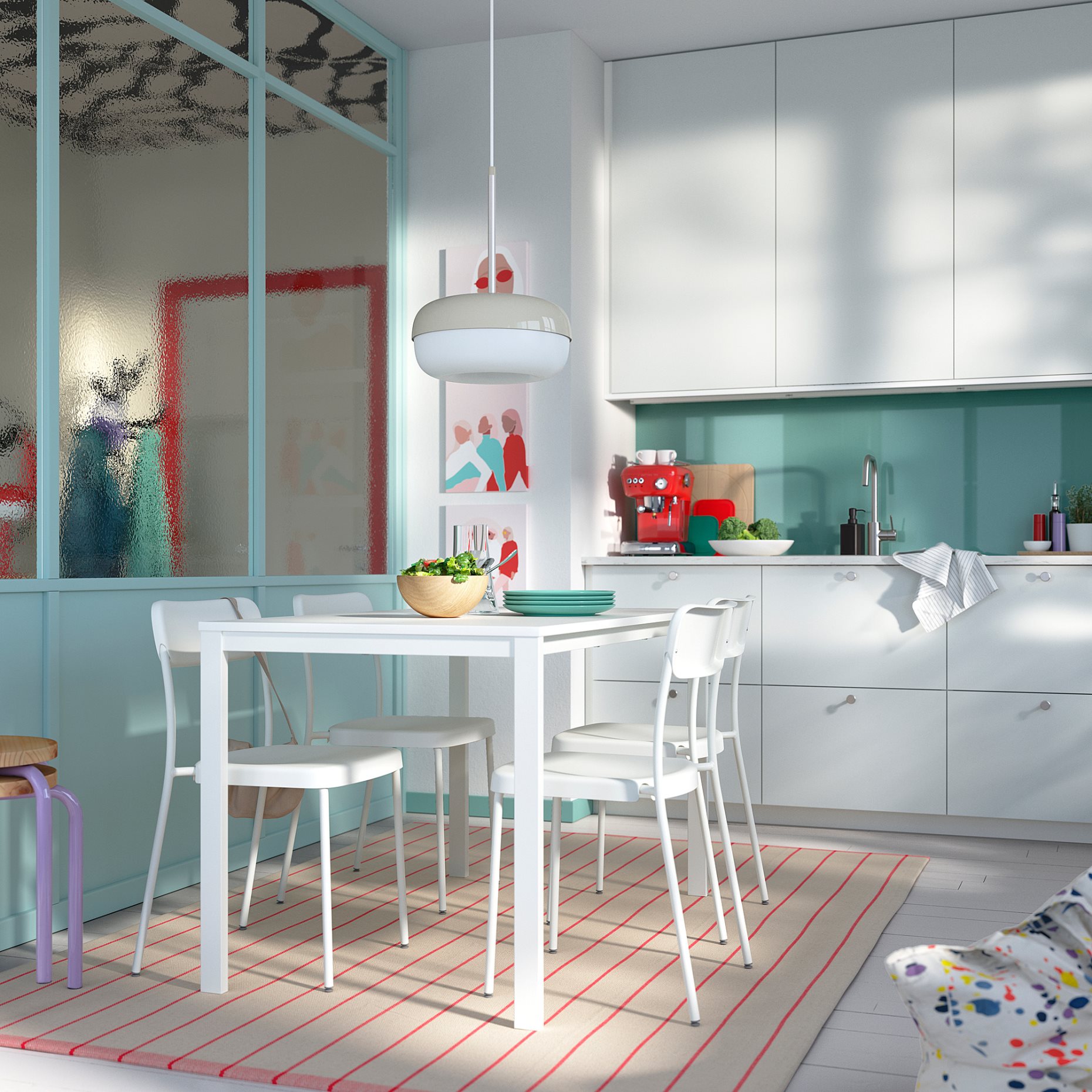 VIHALS, table and 4 chairs, 125x74 cm, 195.899.38