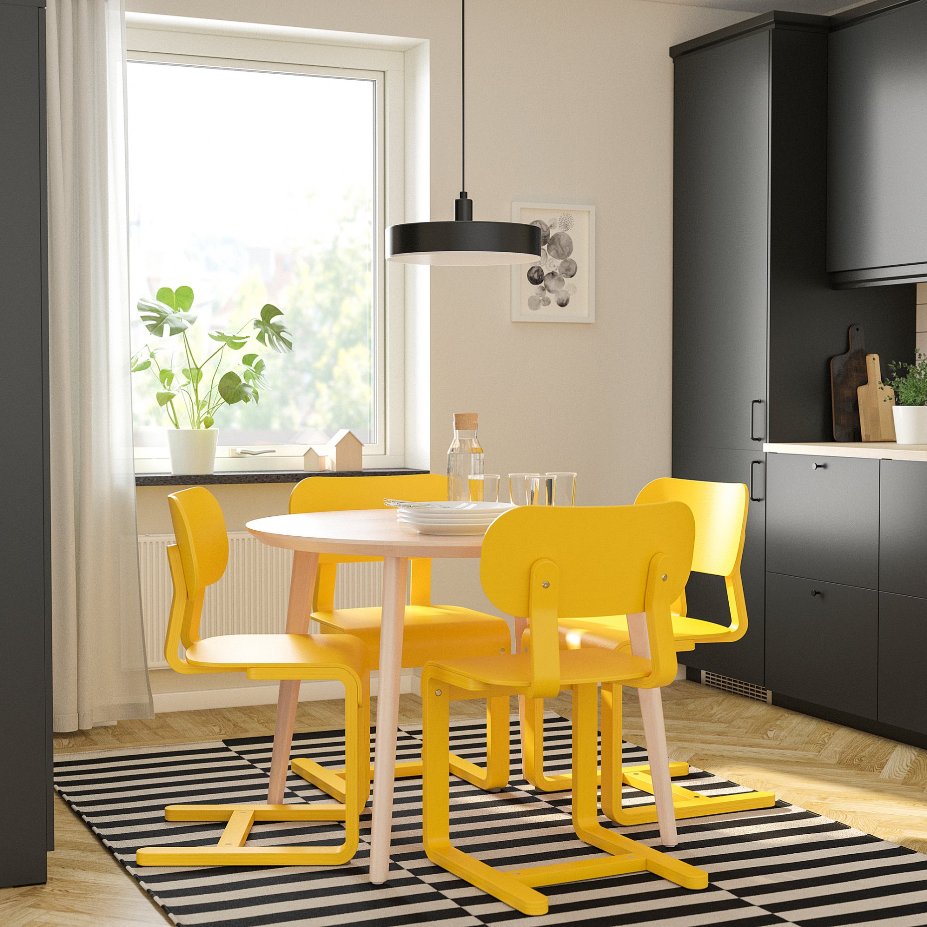 LISABO/LYCKAN, table and 4 chairs, 195.902.63