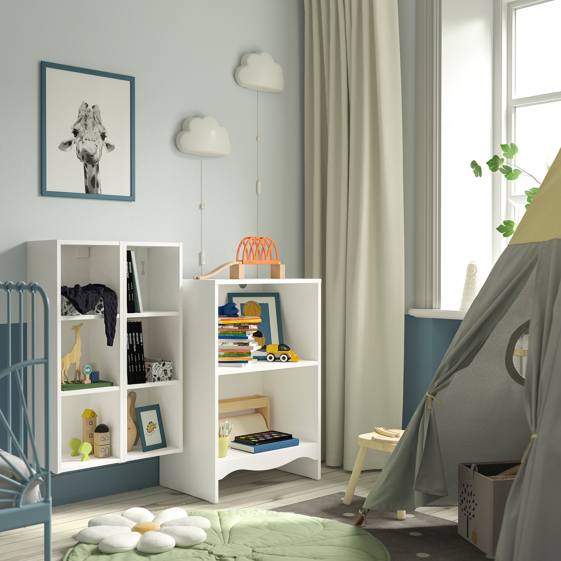 SMÅGÖRA, αλλαξιέρα/βιβλιοθήκη με 2 ραφιέρες, 195.975.23