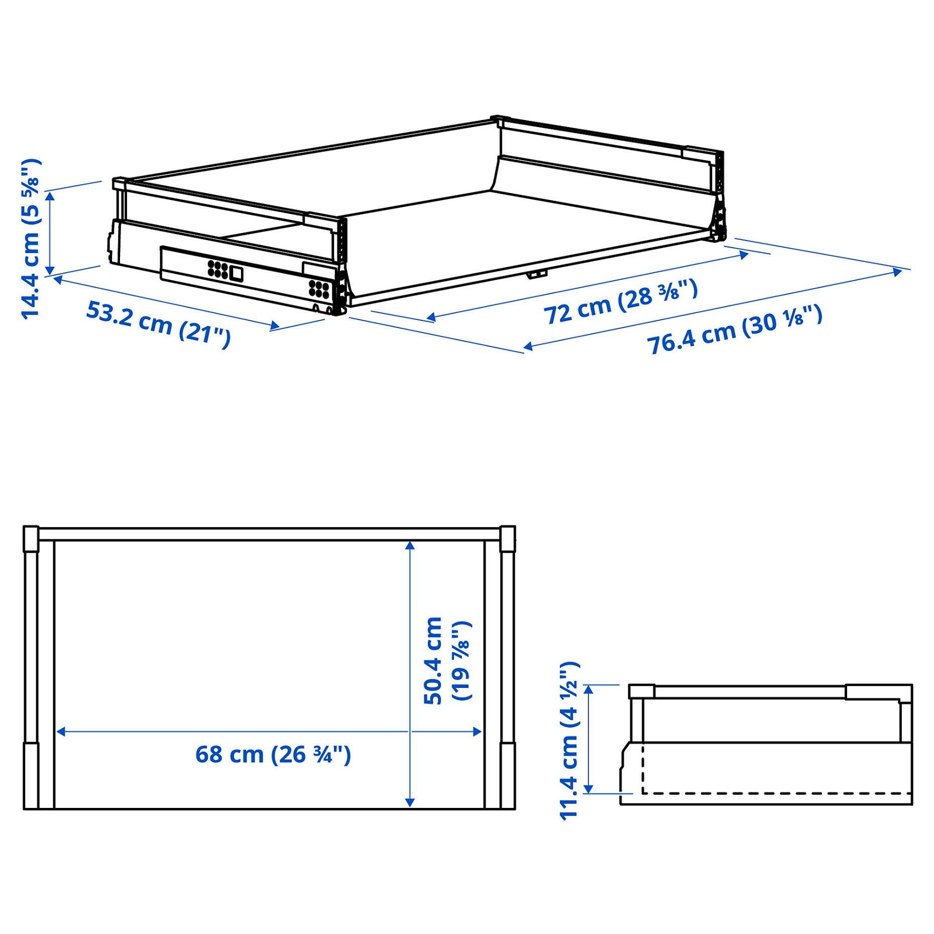 MAXIMERA, drawer medium, 80x60 cm, 202.850.40