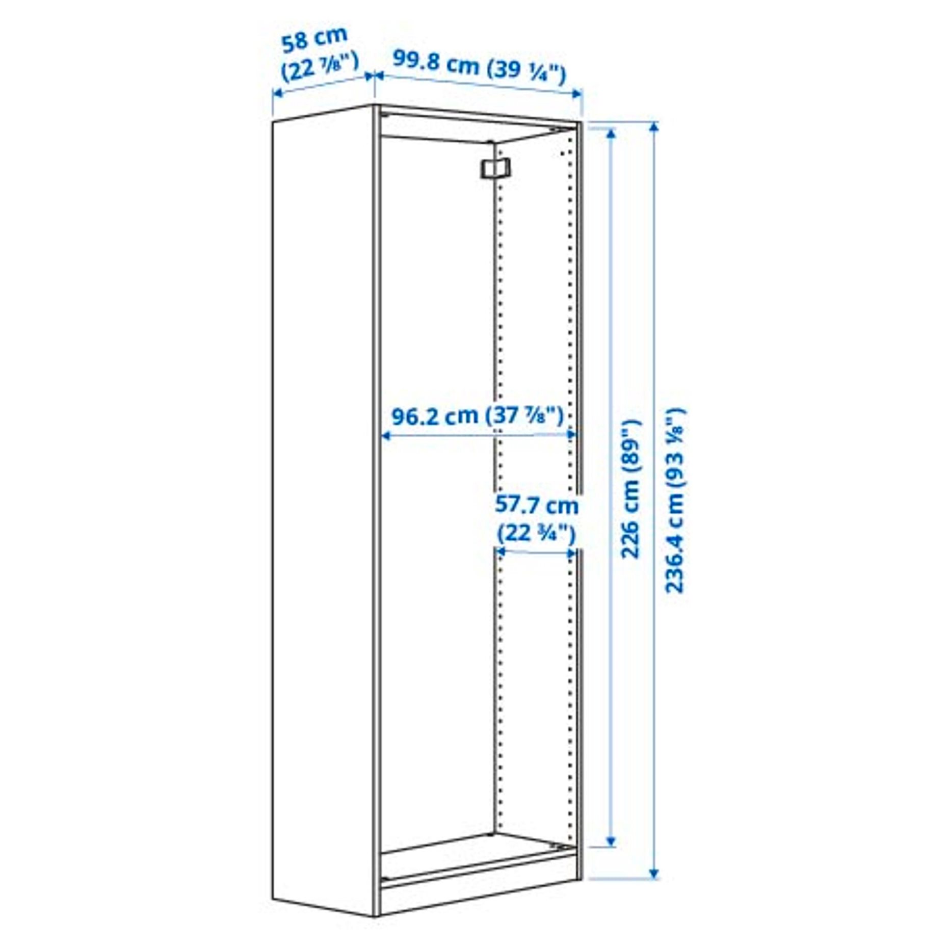 PAX, wardrobe frame, 100x58x236 cm, 204.582.05