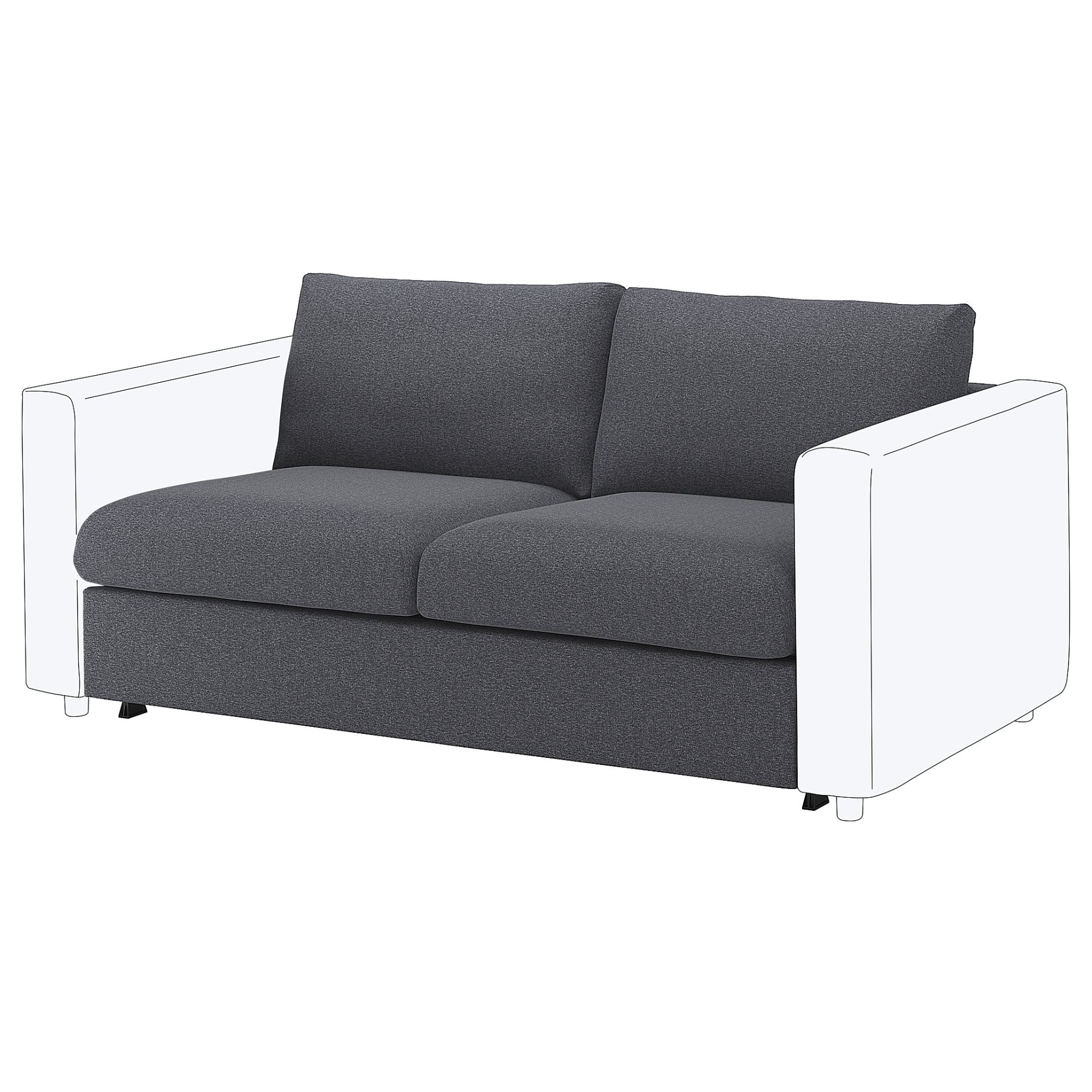 VIMLE, cover for 2-seat sofa-bed section, 204.958.49