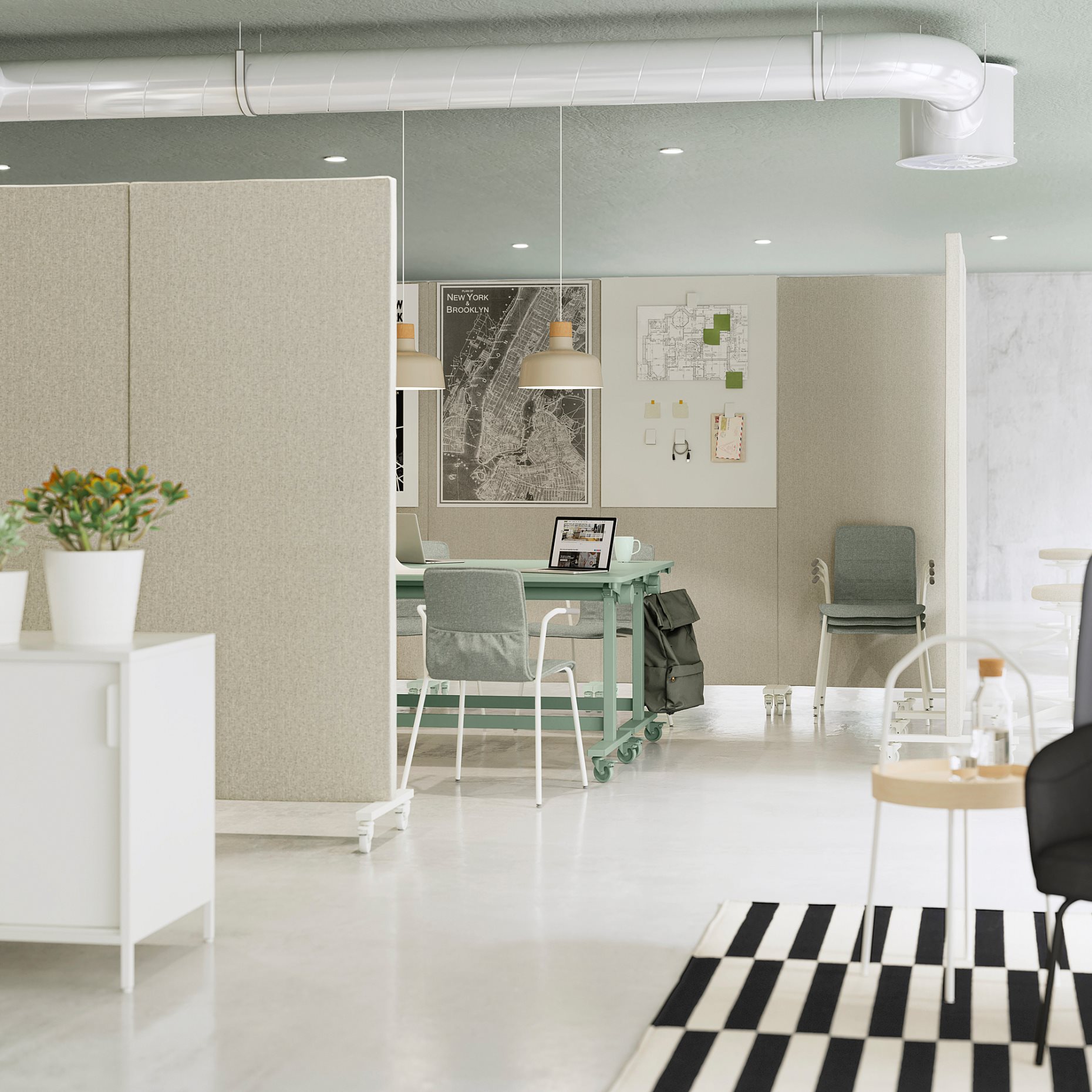 MITTZON, ηχομονωτική επιφάνεια για παραβάν με ροδάκια, 85x193x5 cm, 205.286.37