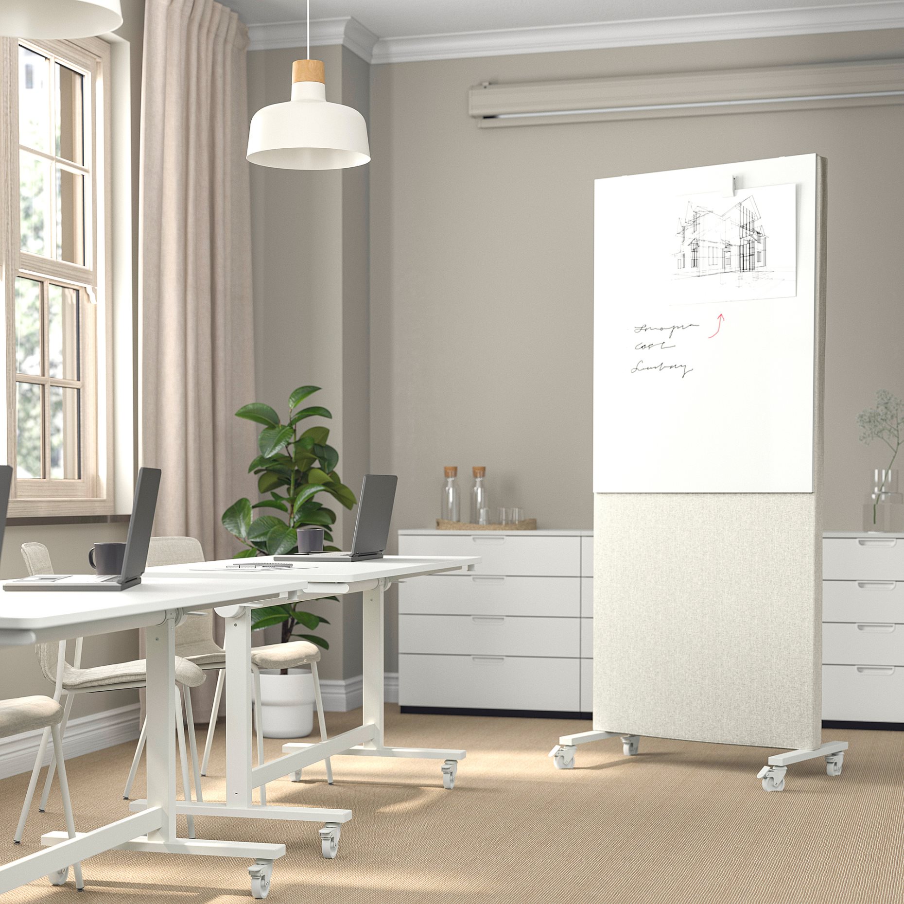MITTZON, acoustic screen for frame with castors, 85x193x5 cm, 205.286.37