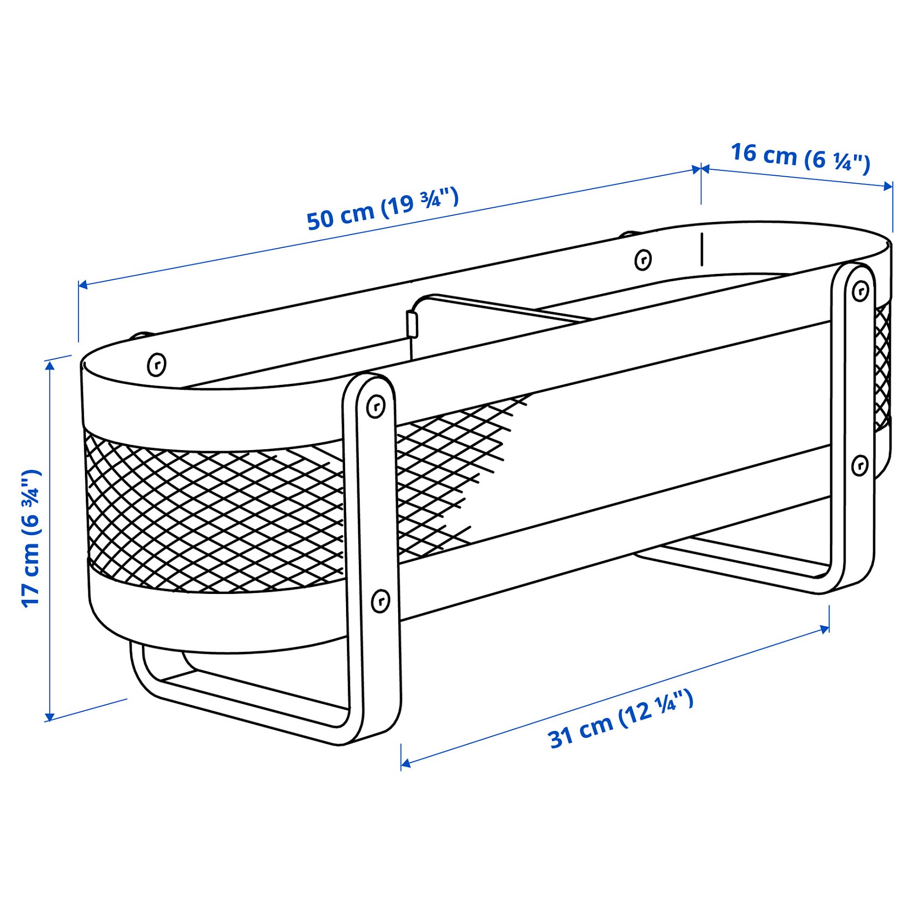 RISATORP, desk organiser, 50x16x17 cm, 205.404.94
