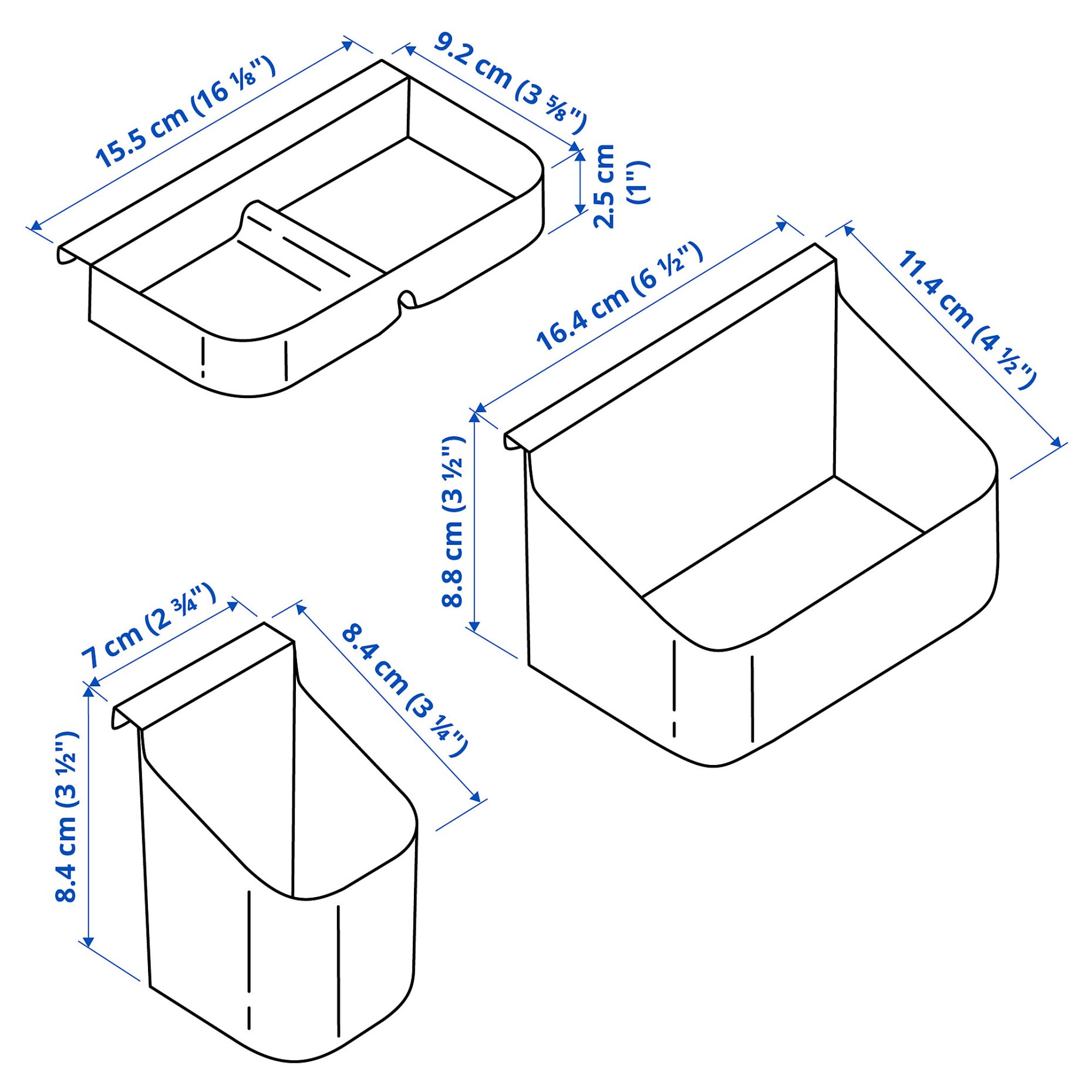 VISSLAAN, drawer organisers, set of 3, 205.621.17