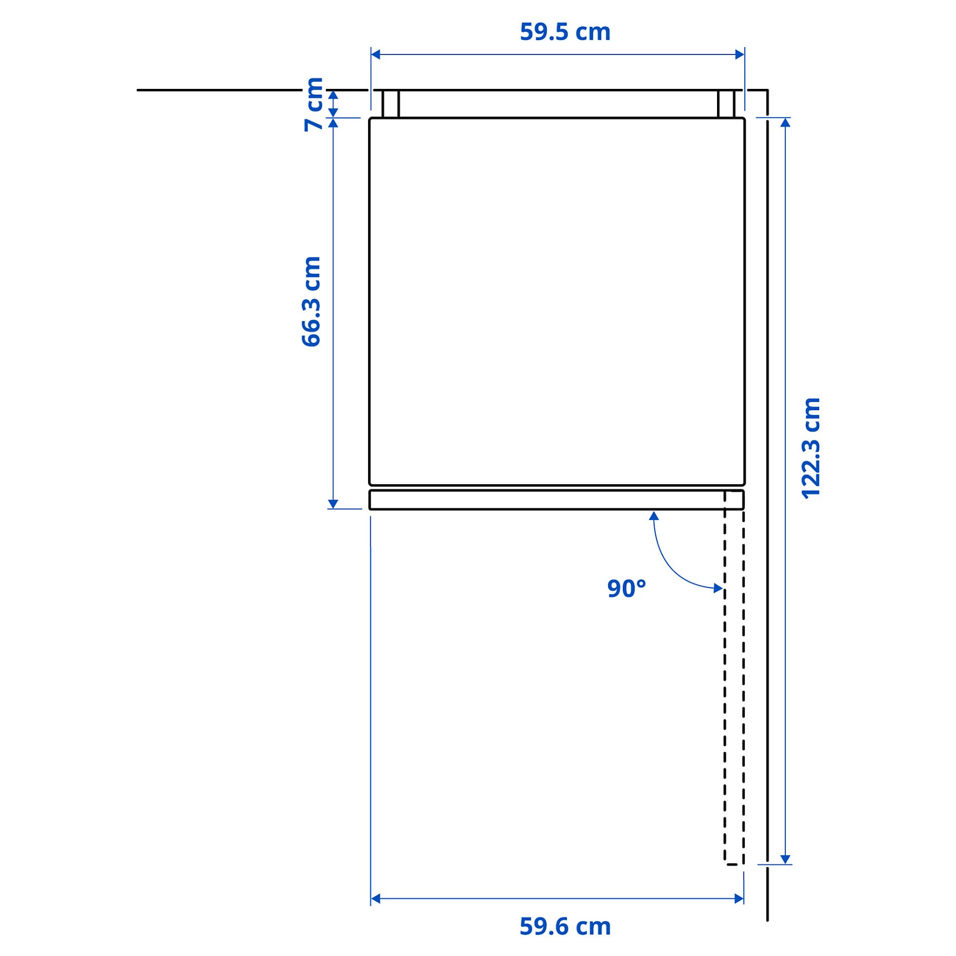 ALINGSAS, ψυγείο/καταψύκτης/ελεύθερο/IKEA 500, 210/106 l, 205.679.59