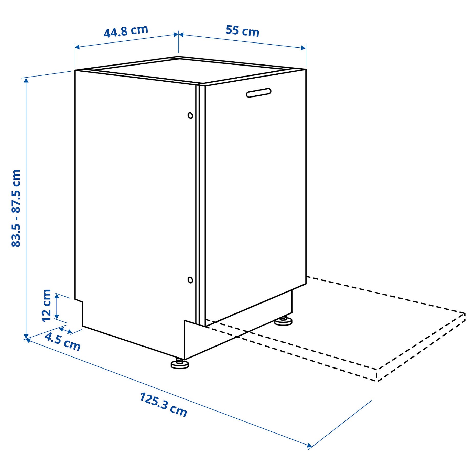 LAGAN, integrated dishwasher, 45 cm, 205.681.62
