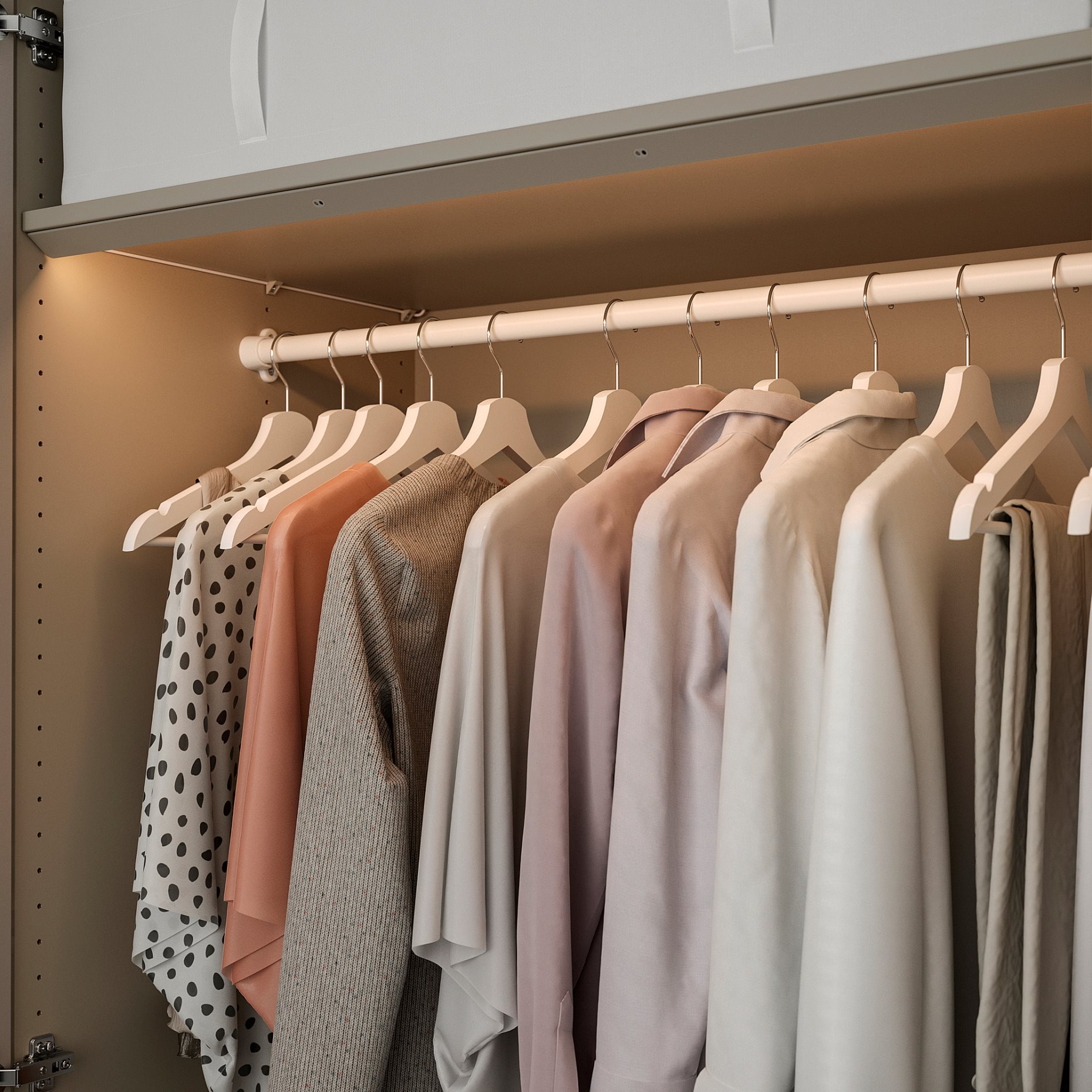 ÖVERSIDAN, wardrobe strip with built-in LED light source with sensor/dimmable, 96 cm, 205.895.36