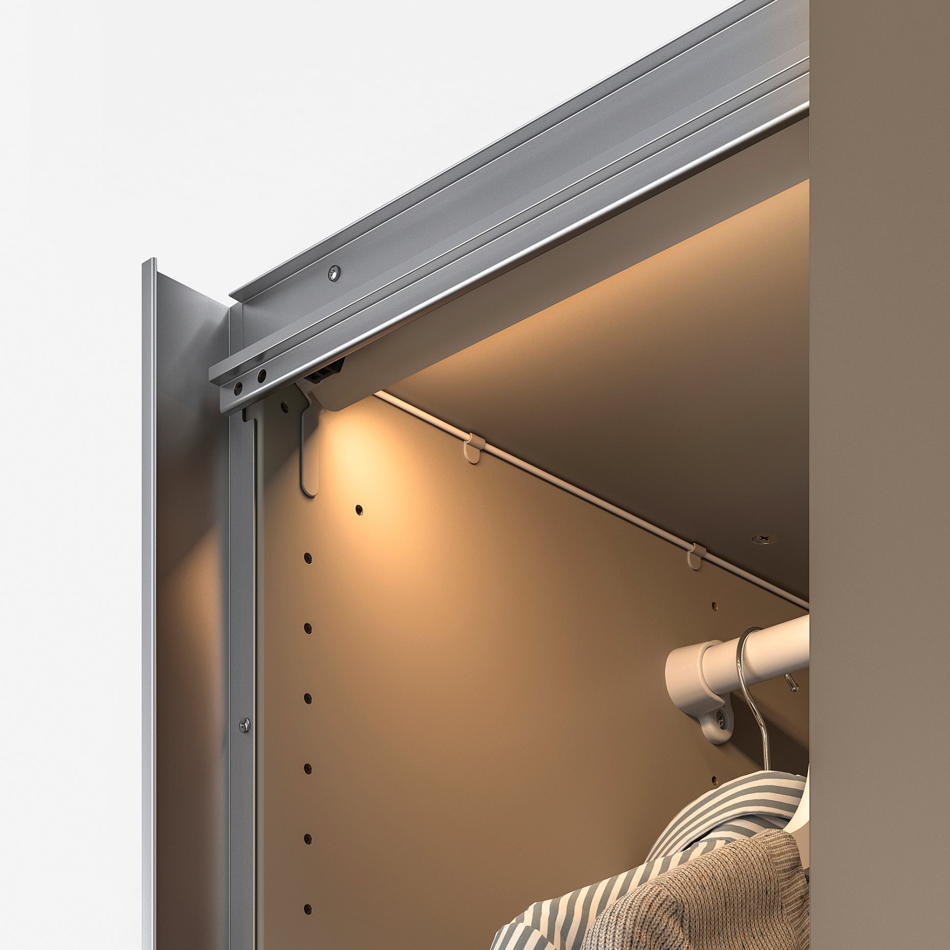 ÖVERSIDAN, wardrobe strip with built-in LED light source with sensor/dimmable, 96 cm, 205.895.36