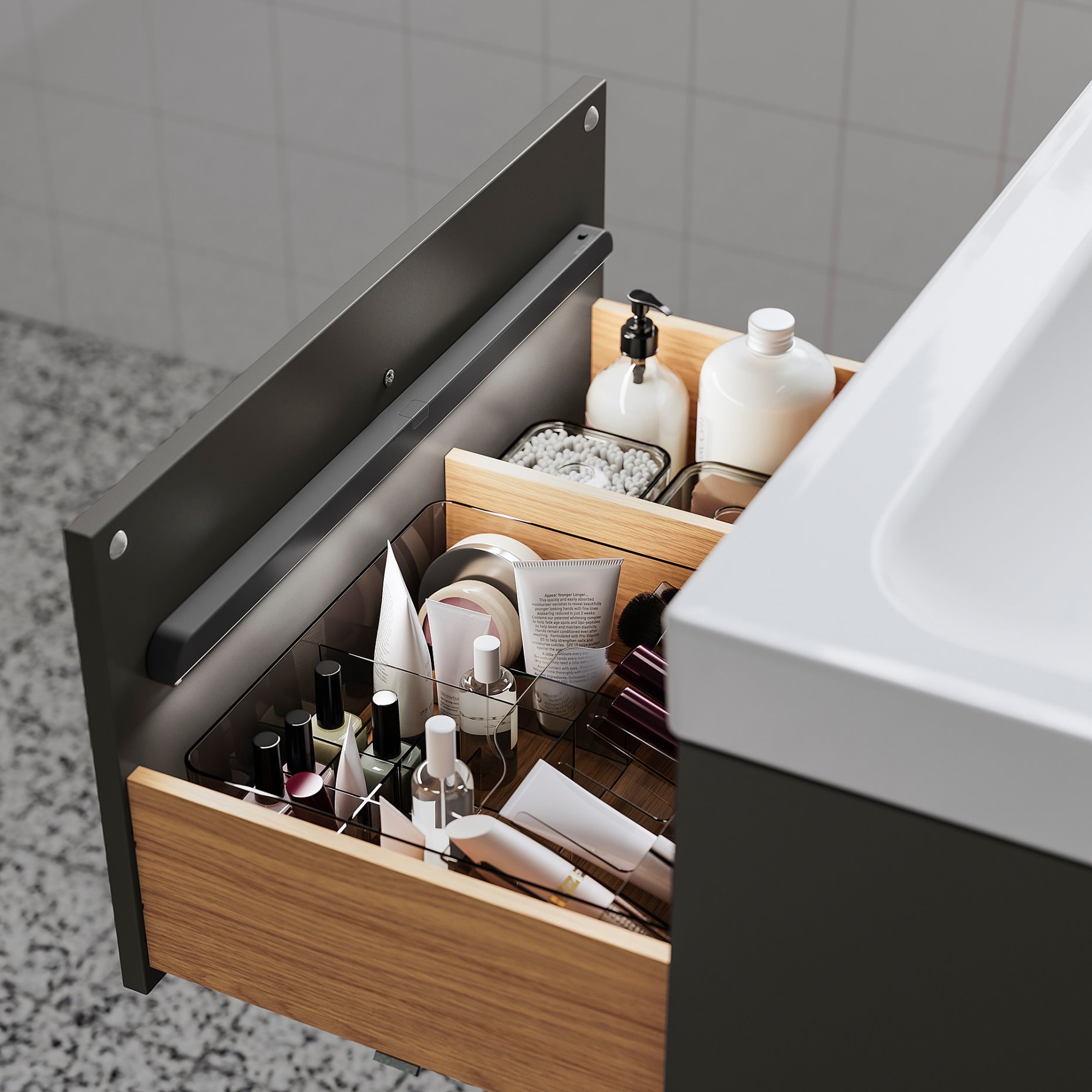 KOLVATTEN, ράγα με ενσωματωμένο φωτισμό LED με αισθητήρα/λειτουργία με μπαταρία, 50 cm, 205.941.75