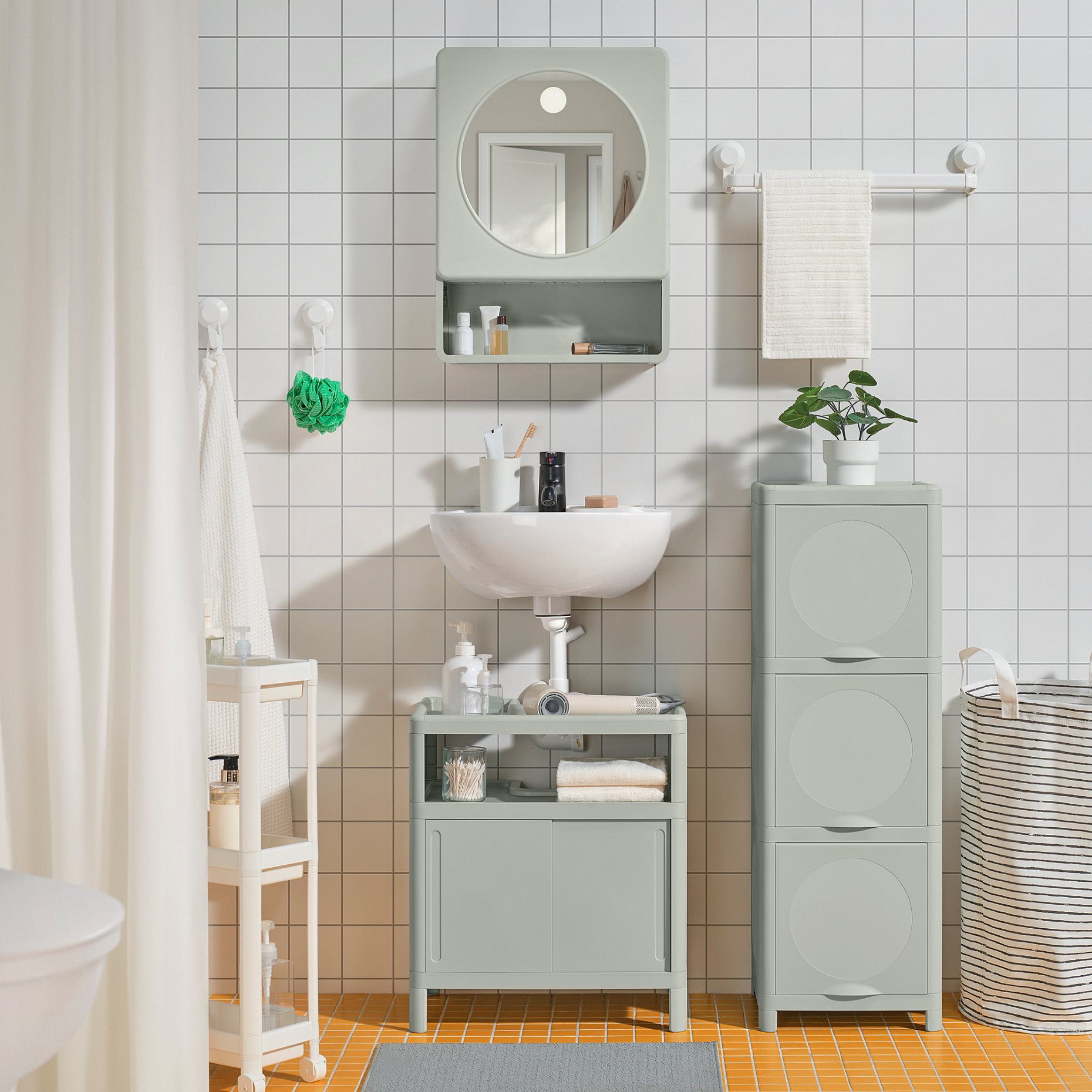 IVÖSJÖN, ντουλάπι βάσης για νιπτήρα με συρόμενες πόρτες, 50x33x57 cm, 205.972.92