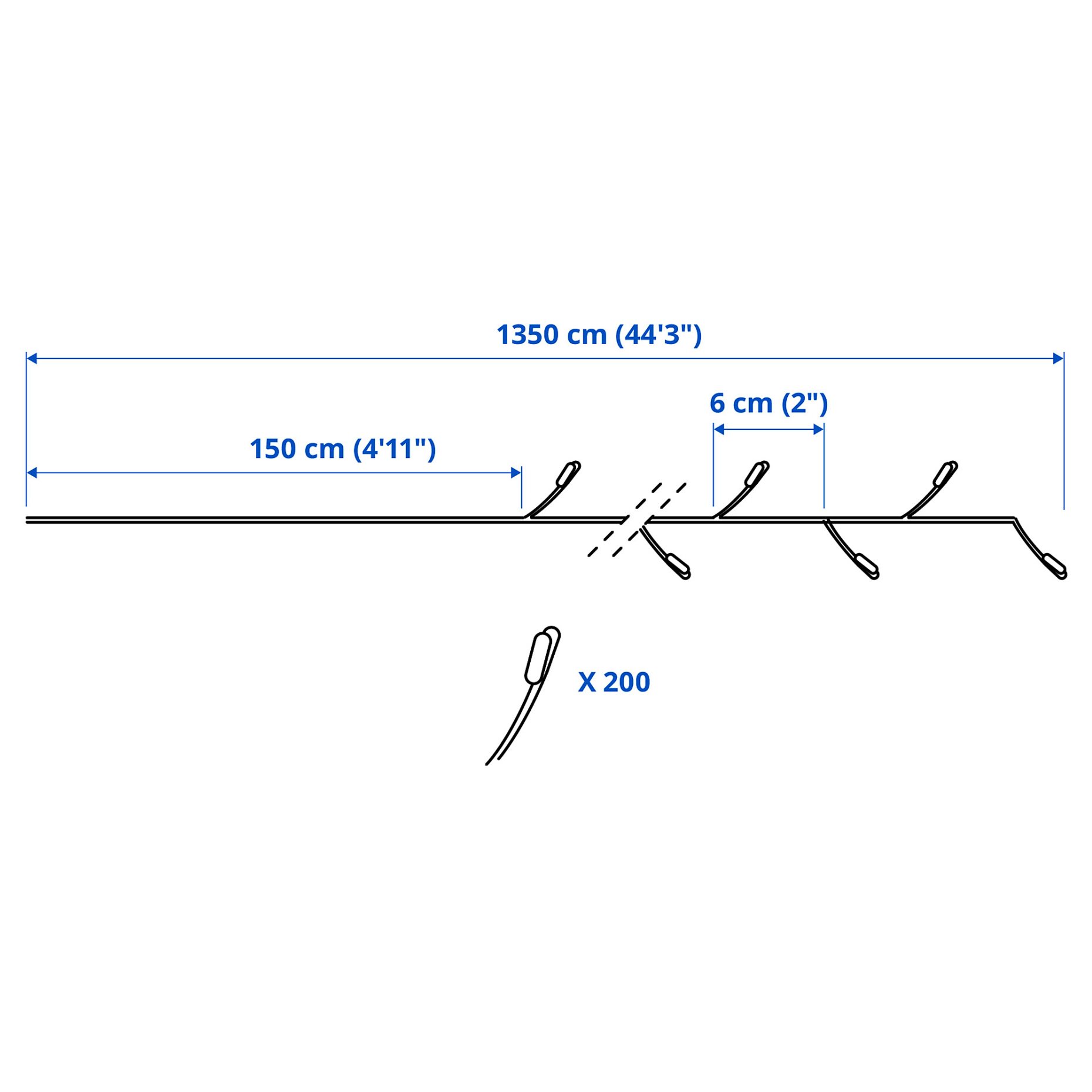 VINTERFINT, γιρλάντα με ενσωματωμένο φωτισμό LED/200 λαμπτήρες, 205.990.50