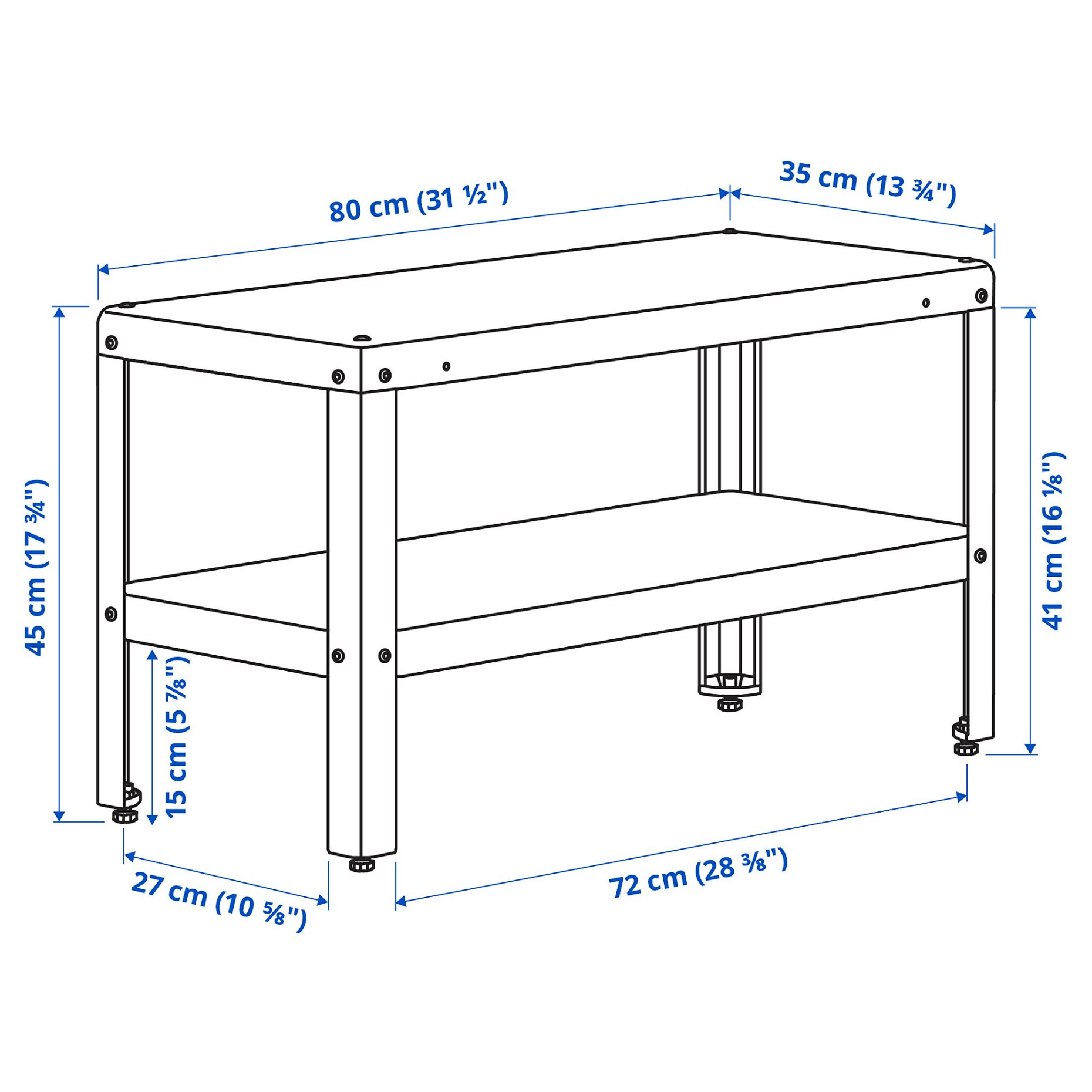 KOLBJÖRN, shelving unit outdoor/indoor, 80x45 cm, 206.018.64