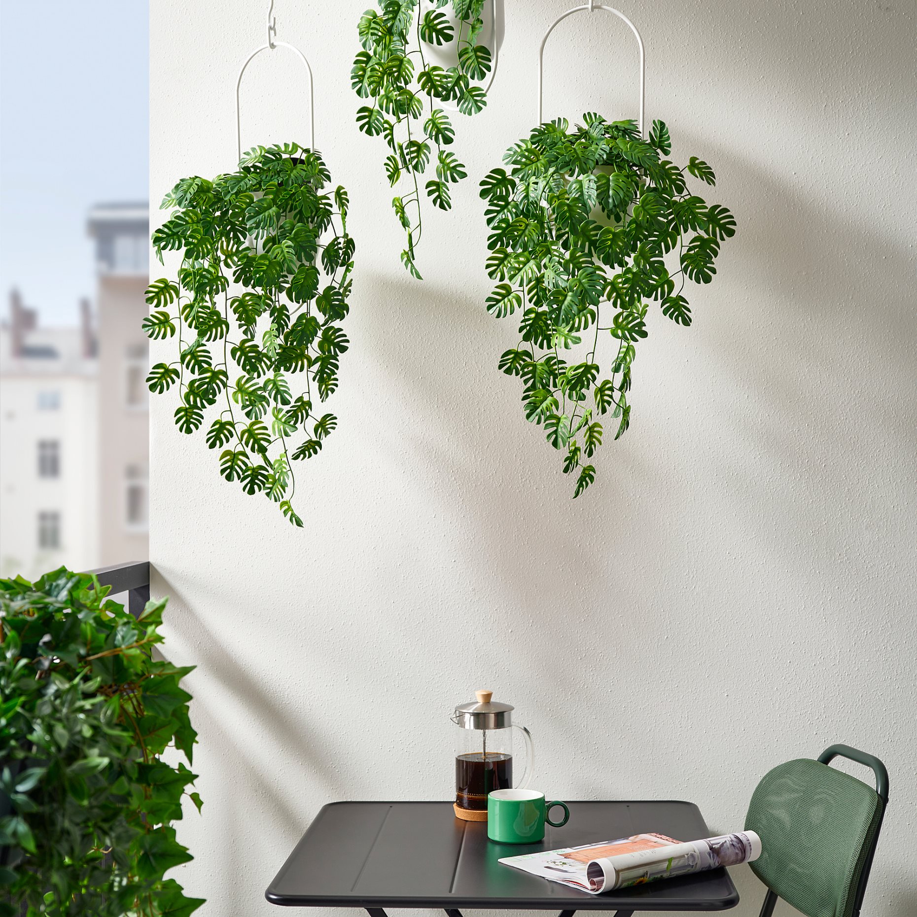 FEJKA, artificial potted plant in/outdoor hanging/Monstera, 9 cm, 206.084.03