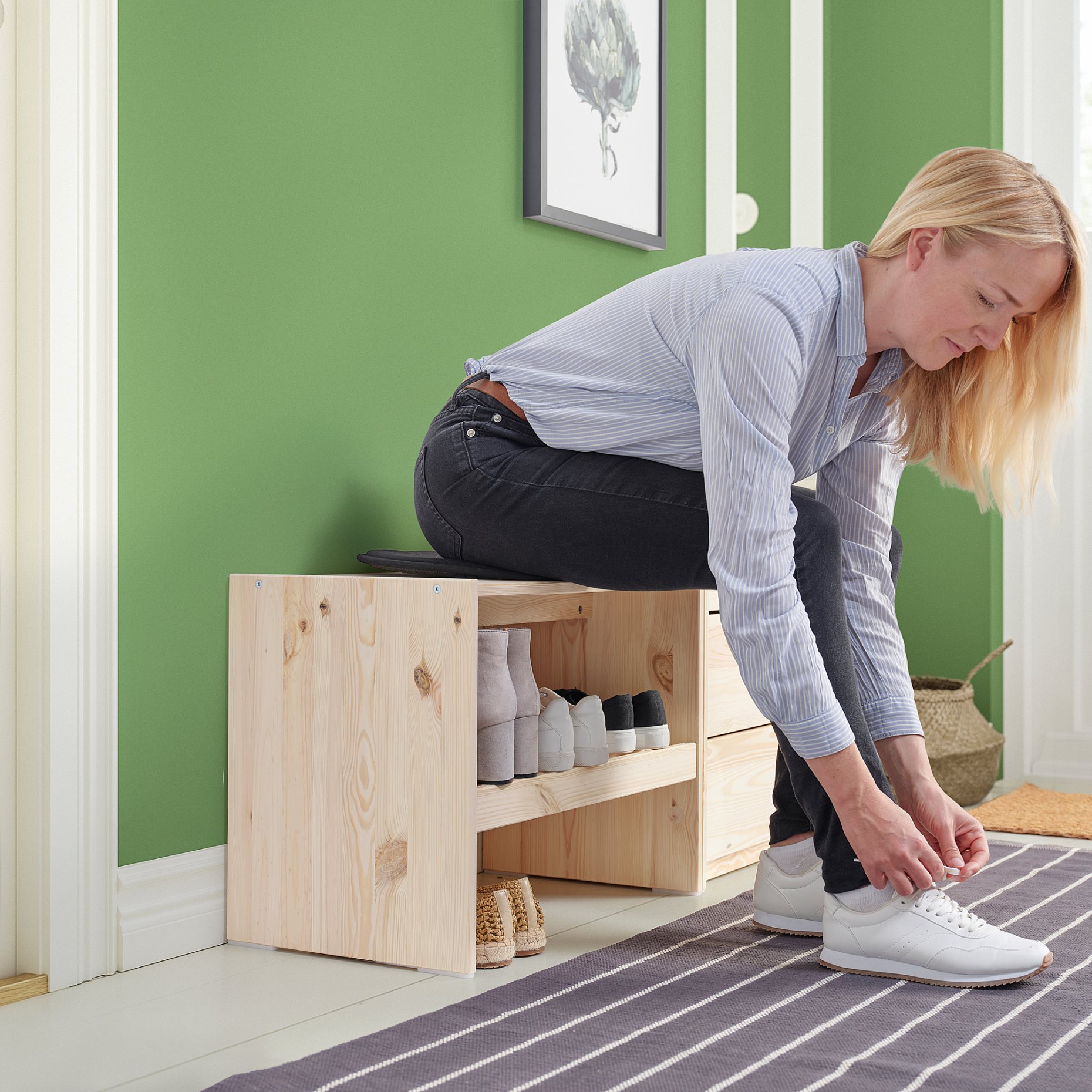 RAGGBERG, bench with shoe storage, 60x35x45 cm, 206.111.27