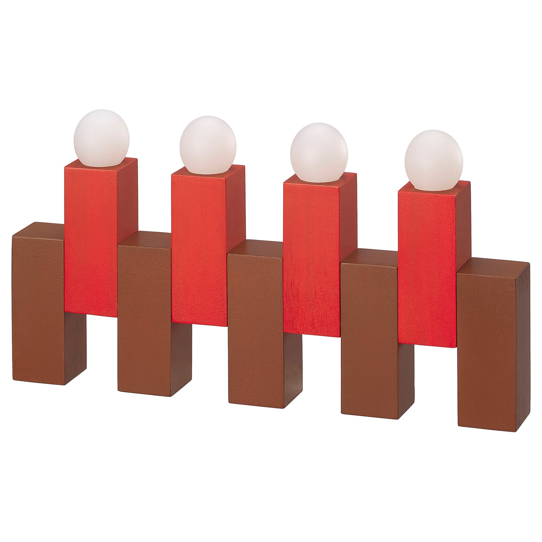 STRÅLA, table decoration with built-in LED light source/battery-operated/wooden block, 206.374.91