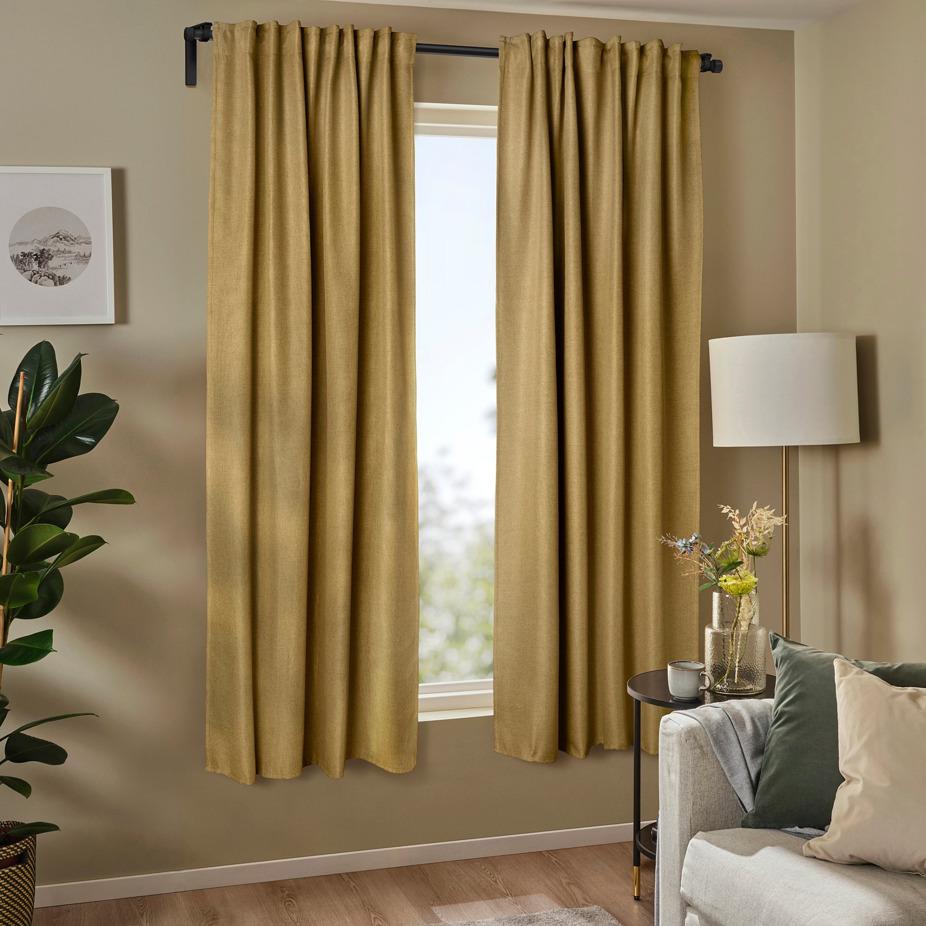 ANNAKAJSA, room darkening curtains with heading tape/1 pair, 145x280 cm, 206.408.94