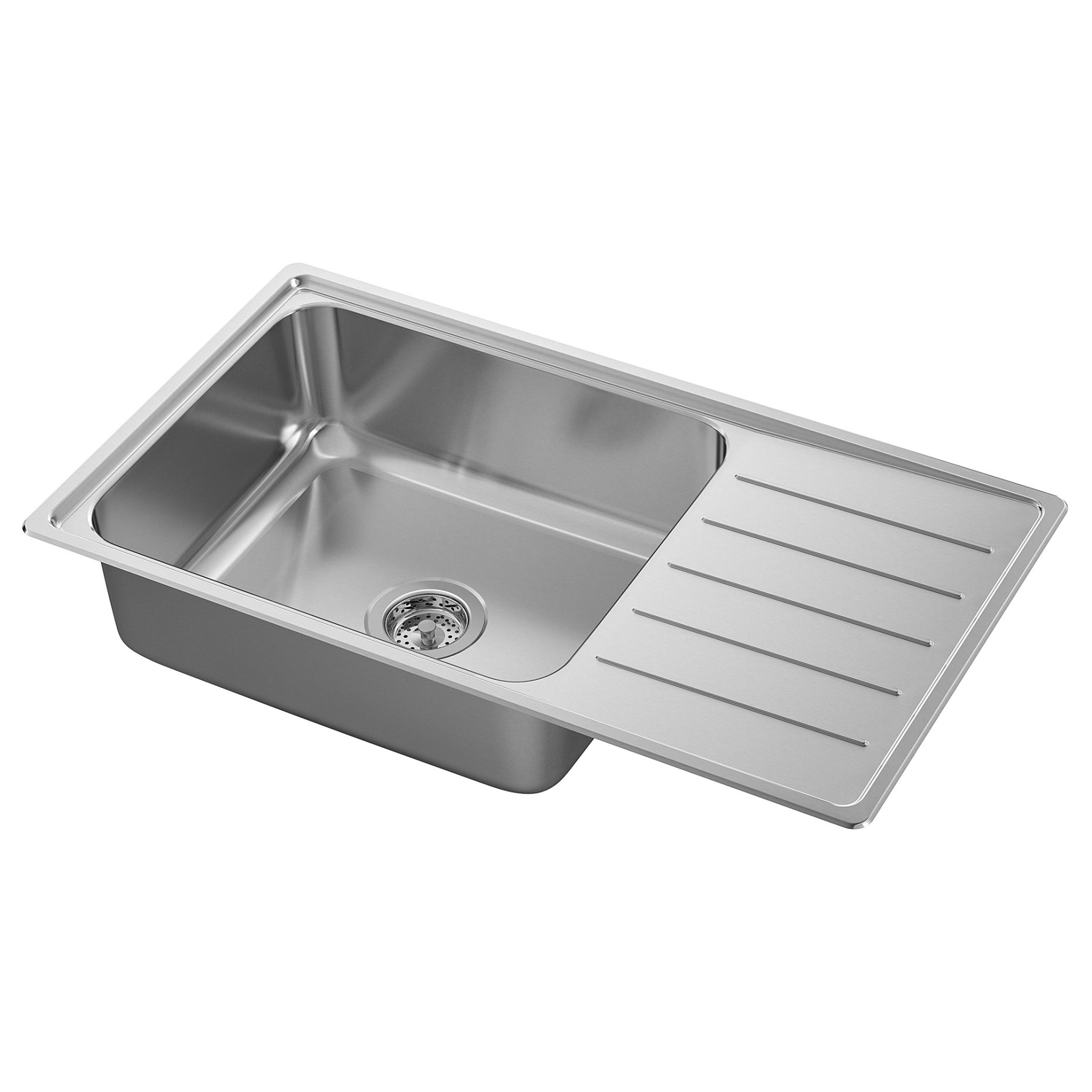 VATTUDALEN, inset sink 1 bowl with drainboard, 86x47 cm, 291.581.89