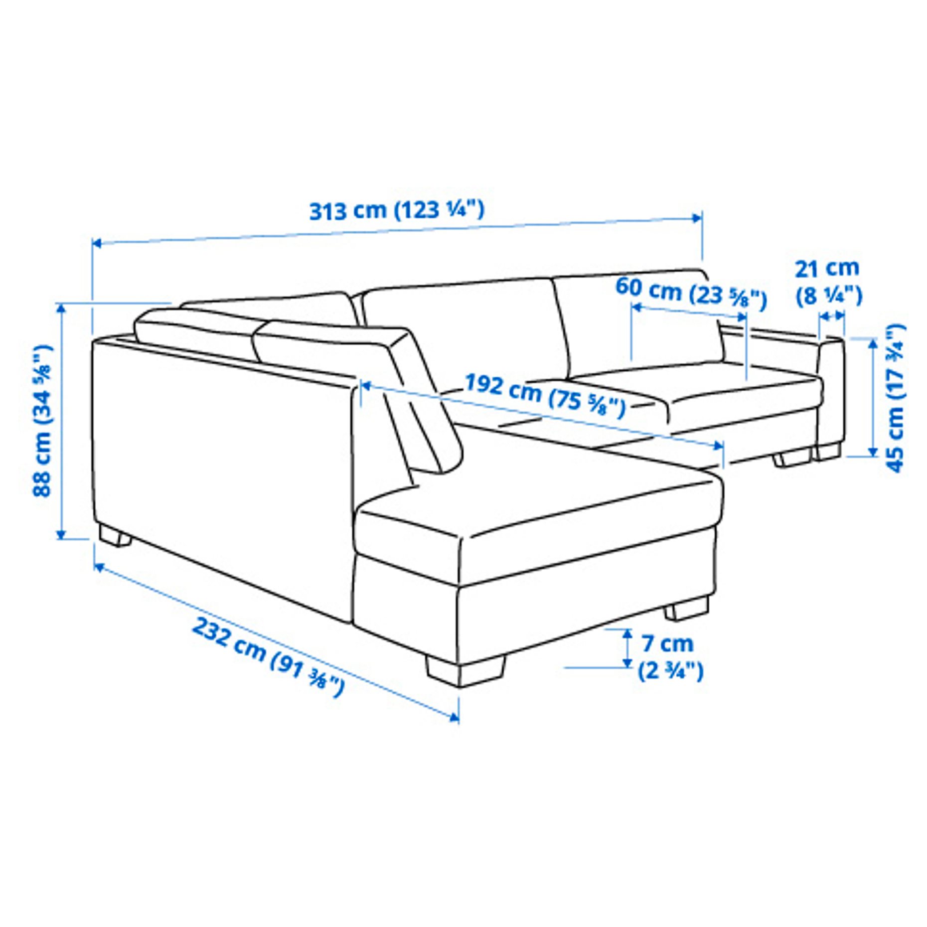 SÖRVALLEN, corner sofa 4-seat with open end/right, 293.147.74