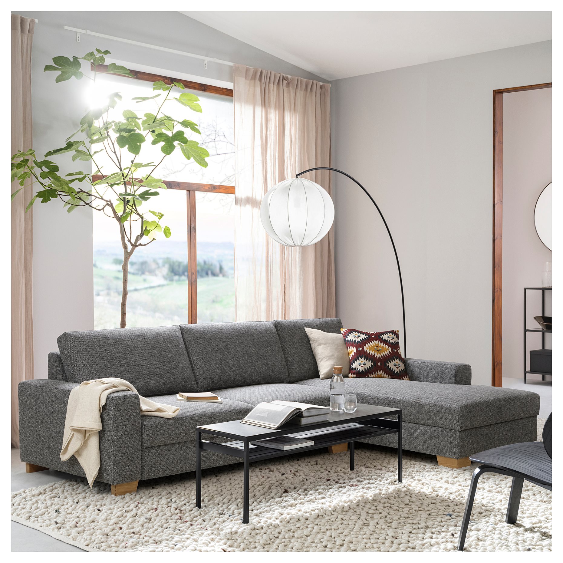 SÖRVALLEN, 4-seat sofa with chaise longue/right, 293.147.88