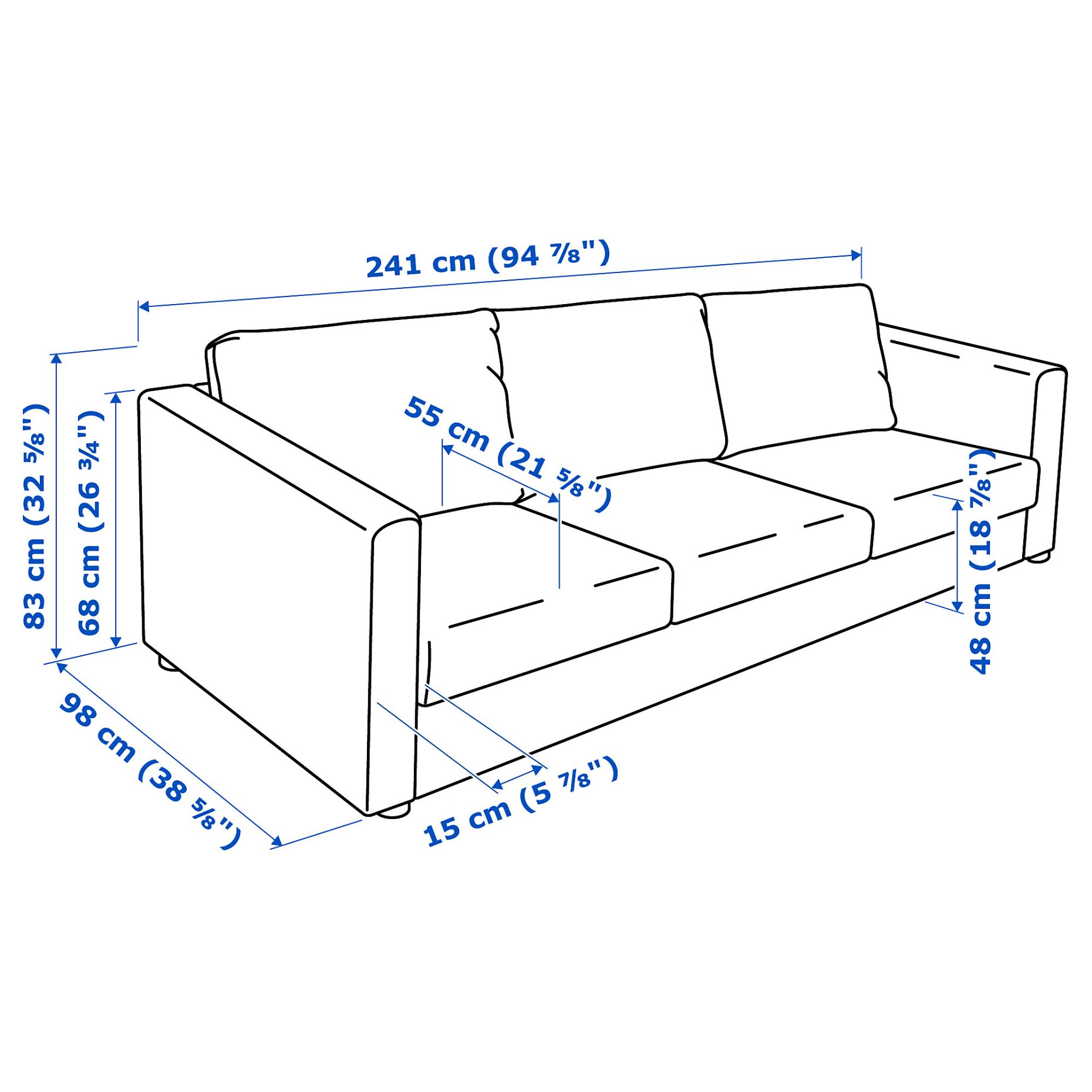 VIMLE, 3-seat sofa, 293.990.42