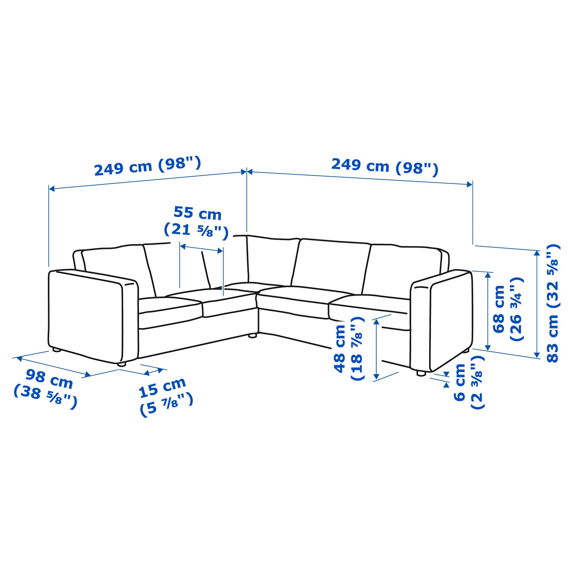 VIMLE, corner sofa, 4-seat, 293.994.76