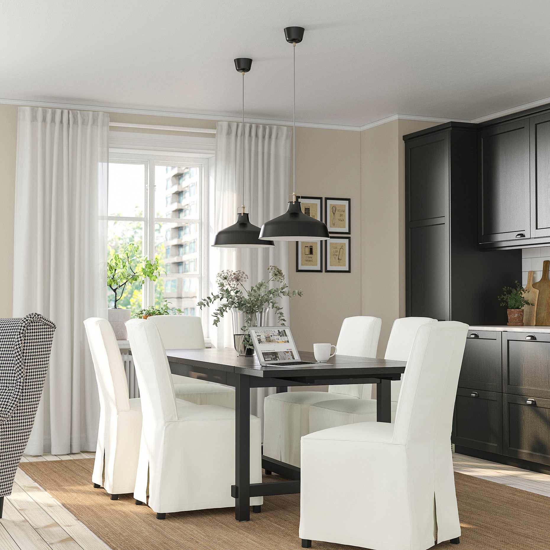 NORDVIKEN/BERGMUND, τραπέζι και 4 καρέκλες, 152/223 cm, 294.082.87