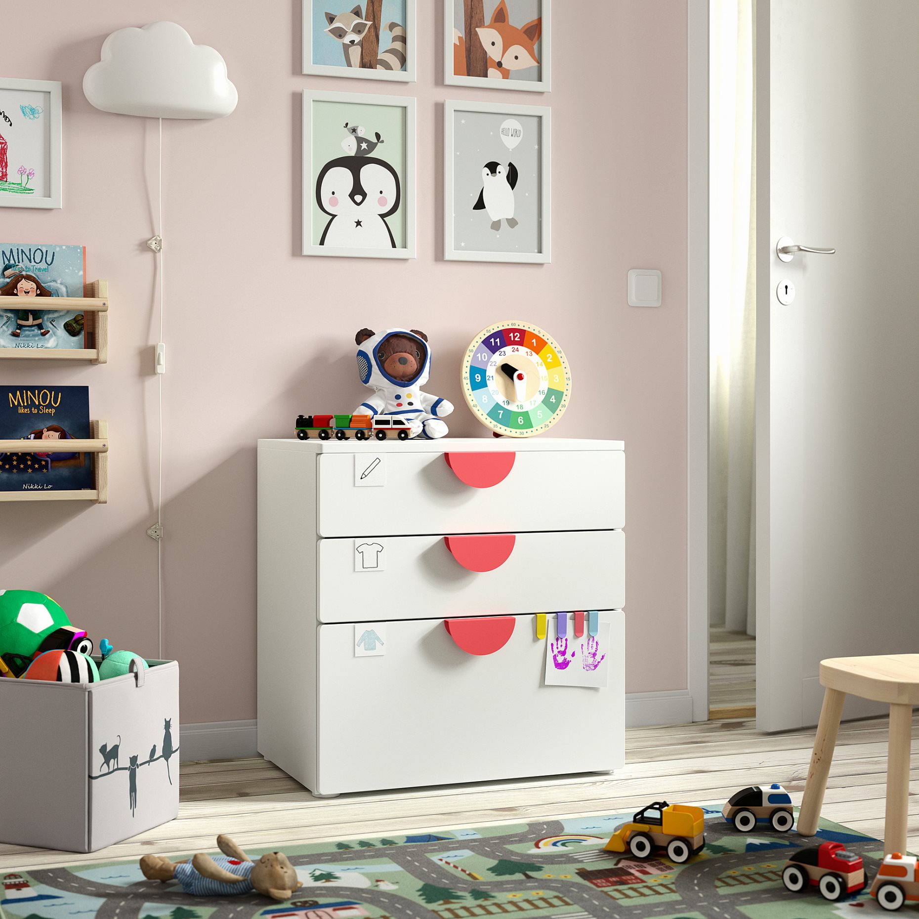 SMASTAD/PLATSA, chest of 3 drawers, 60x42x63 cm, 294.201.33