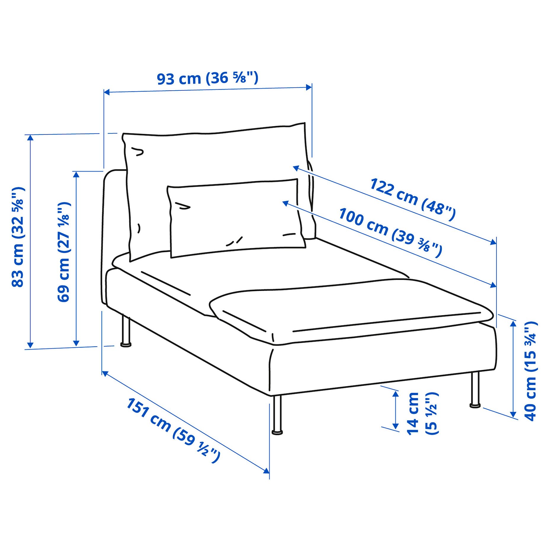 SÖDERHAMN, chaise longue, 294.421.25