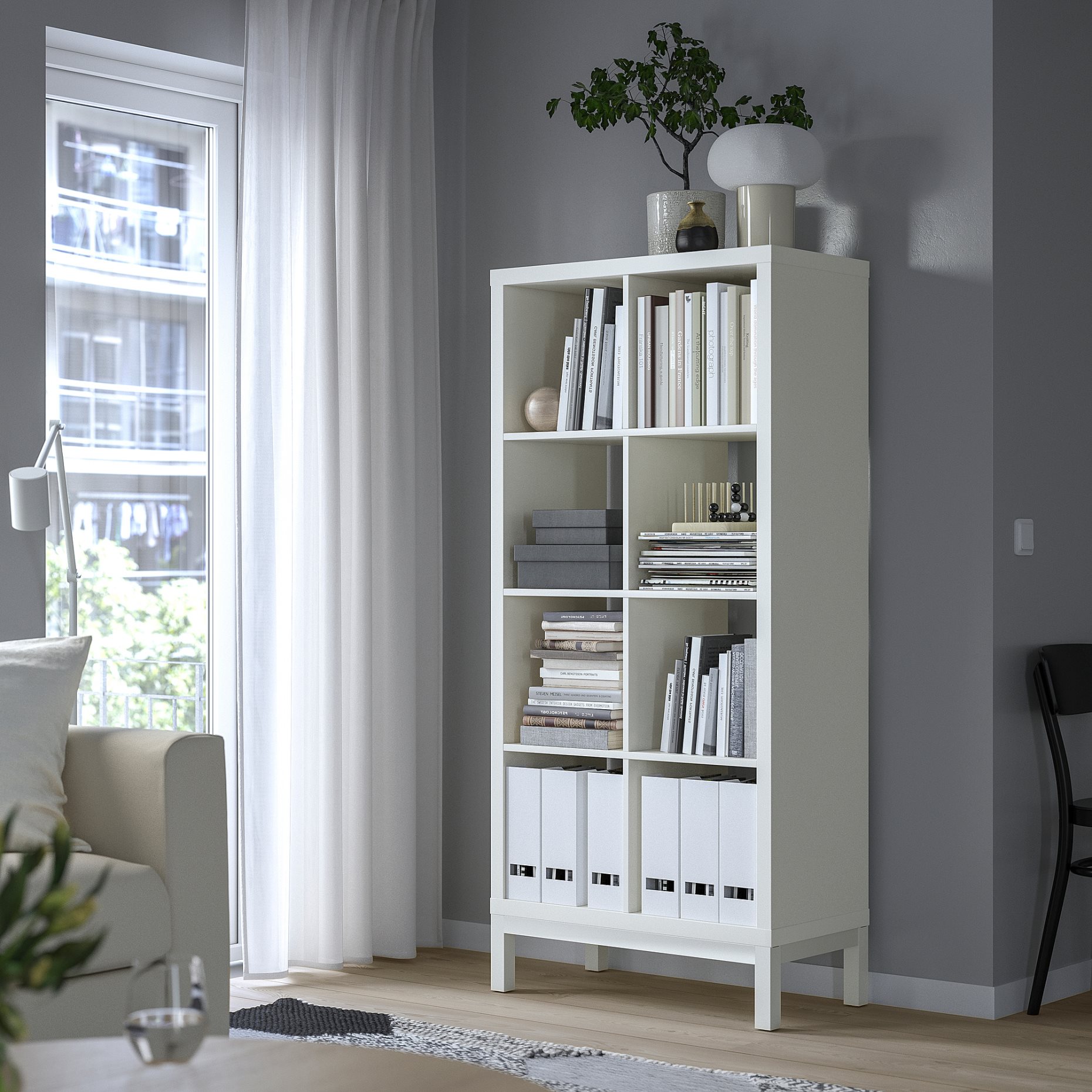KALLAX, shelving unit with underframe, 77x164 cm, 294.426.15
