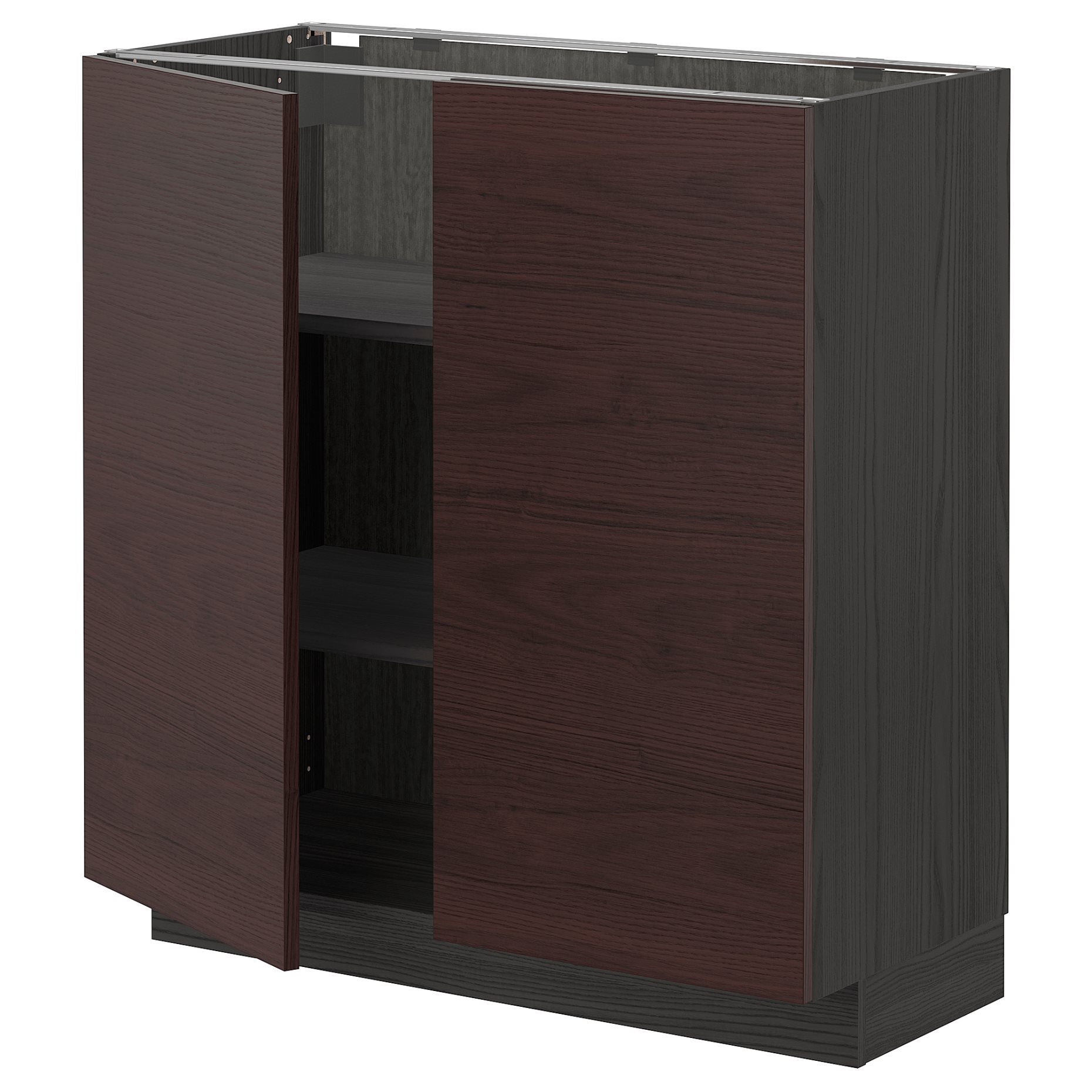 METOD, base cabinet with shelves/2 doors, 80x37 cm, 294.544.01