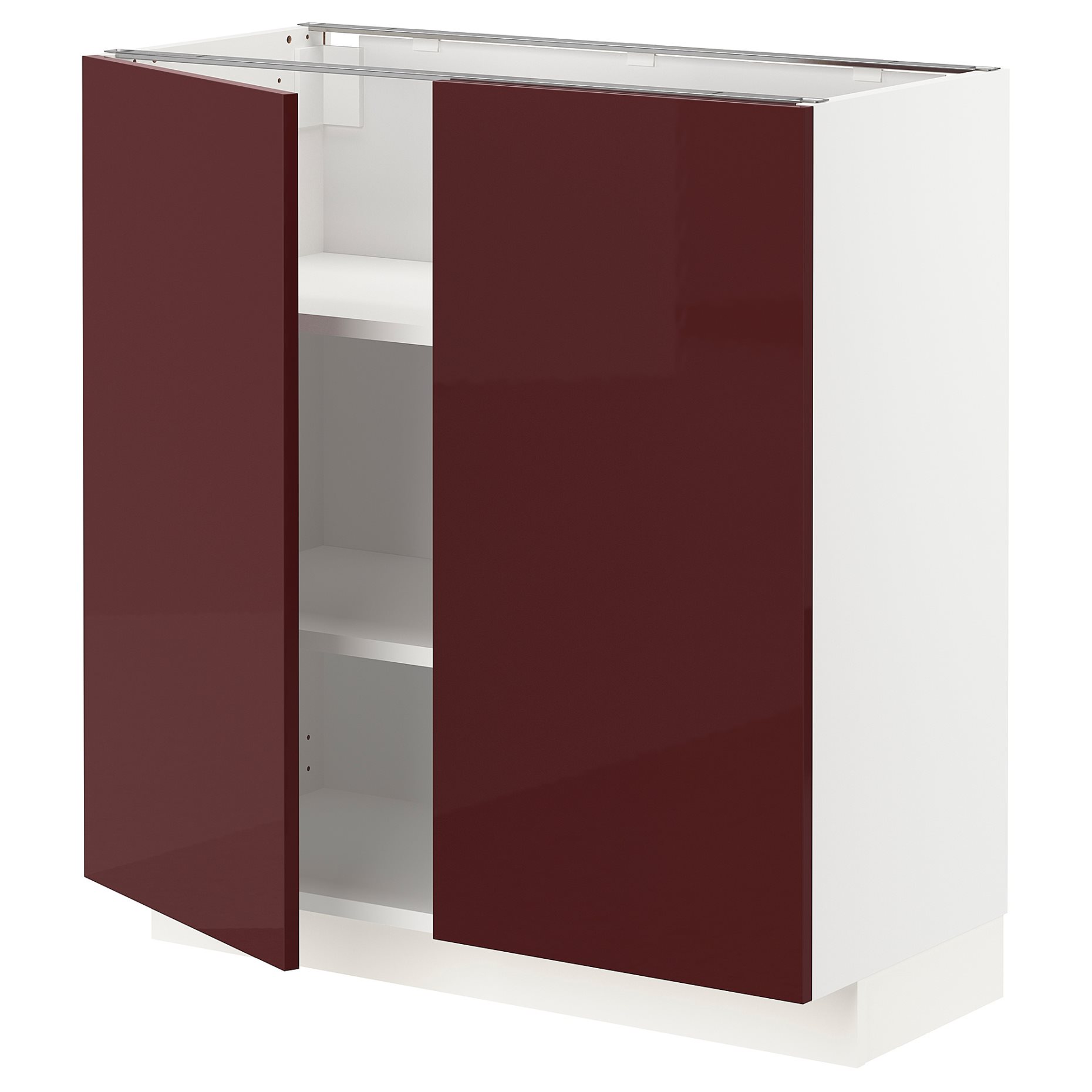 METOD, base cabinet with shelves/2 doors, 80x37 cm, 294.548.87