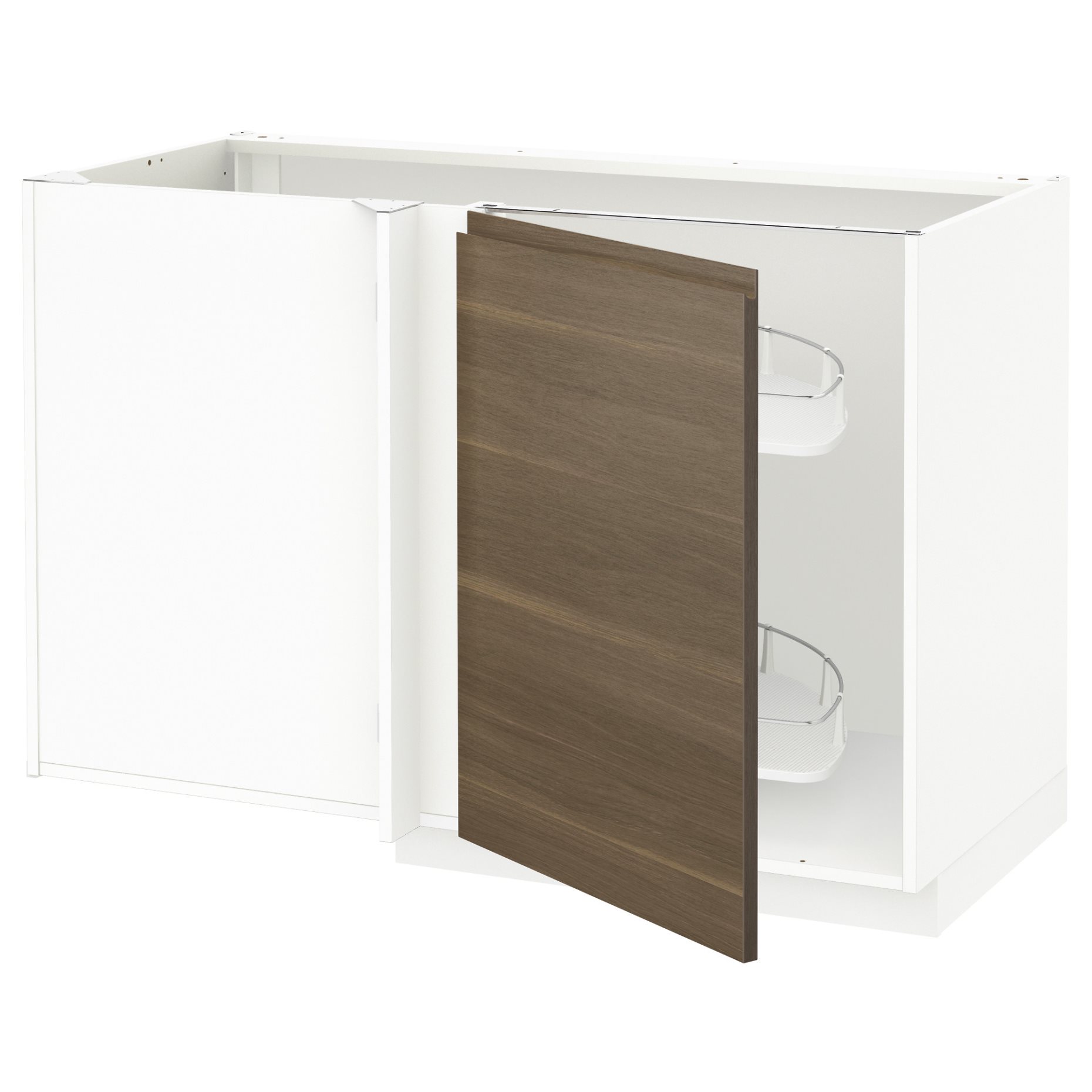 METOD, corner base cabinet with pull-out fitting, 128x68 cm, 294.604.83
