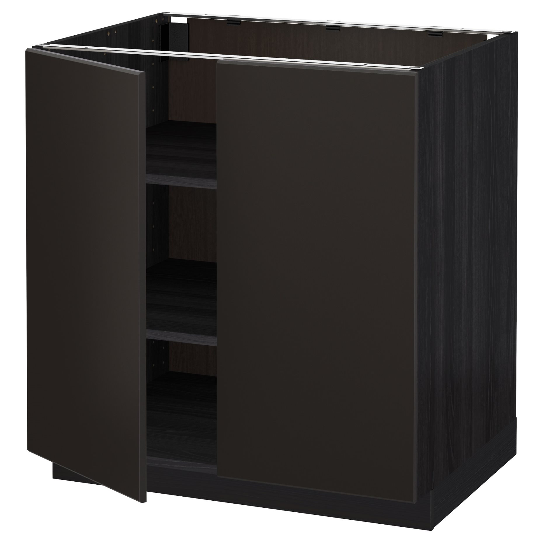 METOD, base cabinet with shelves/2 doors, 80x60 cm, 294.628.92