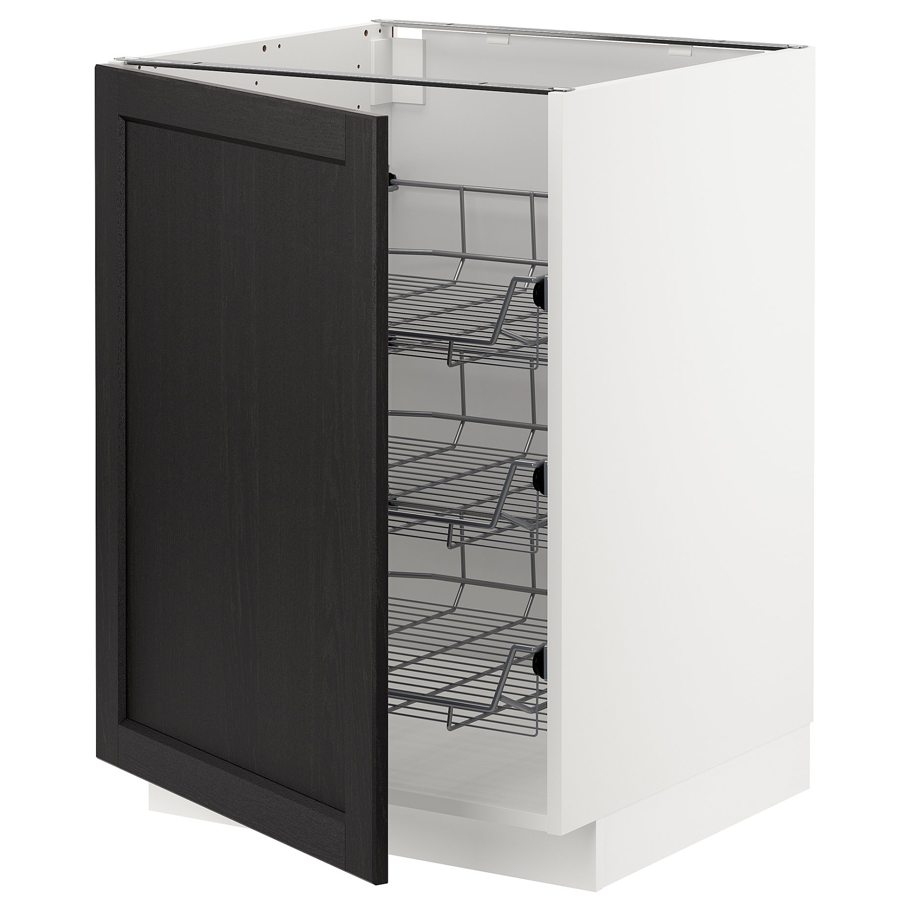 METOD, base cabinet with wire baskets, 60x60 cm, 294.657.20