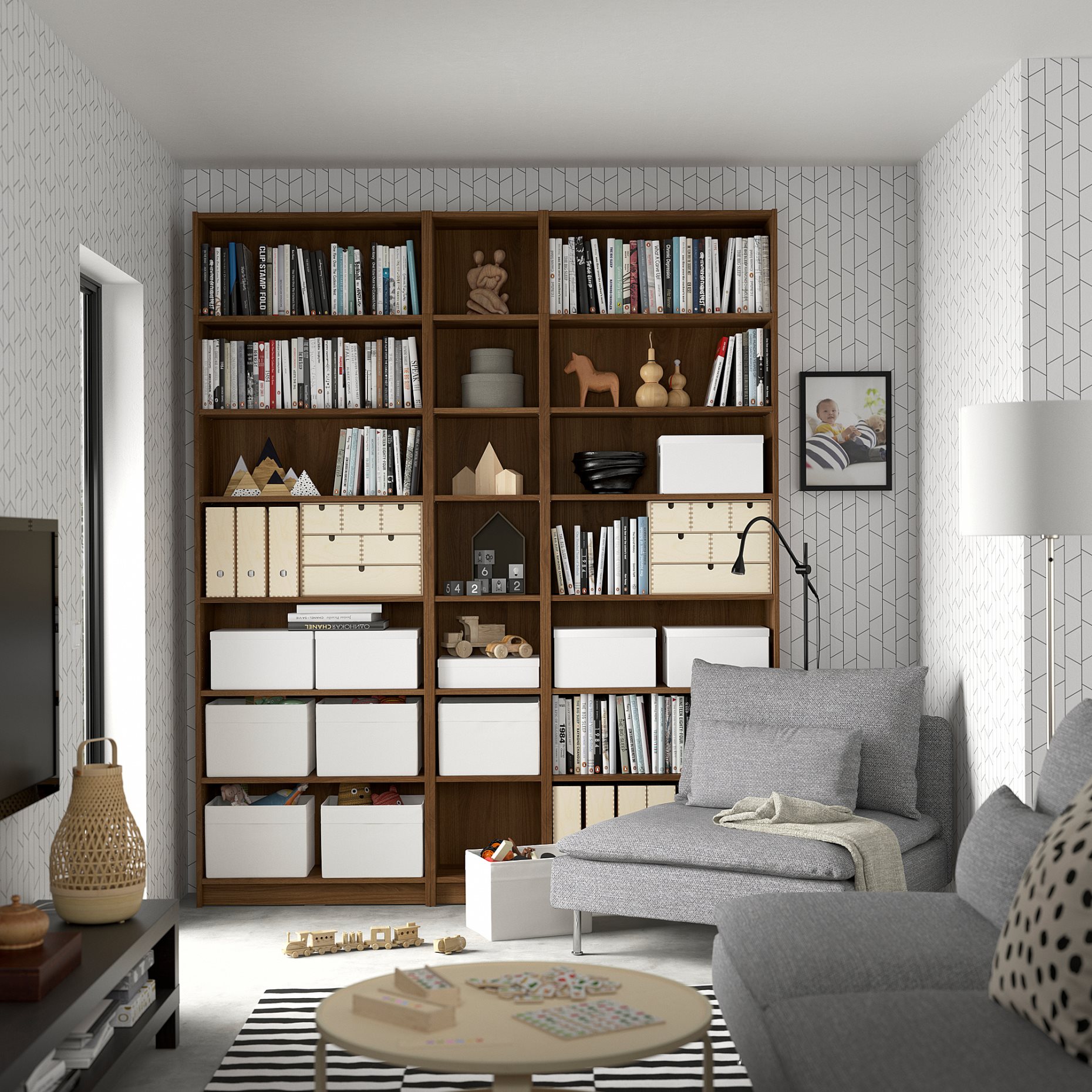 BILLY, bookcase combination with height extension units, 200x28x237 cm, 294.835.35