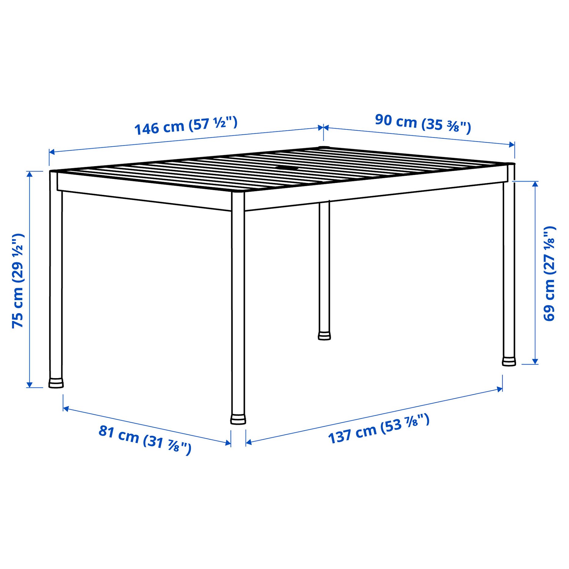 SEGERON/TEGELON, table and 4 chairs outdoor, 295.012.33