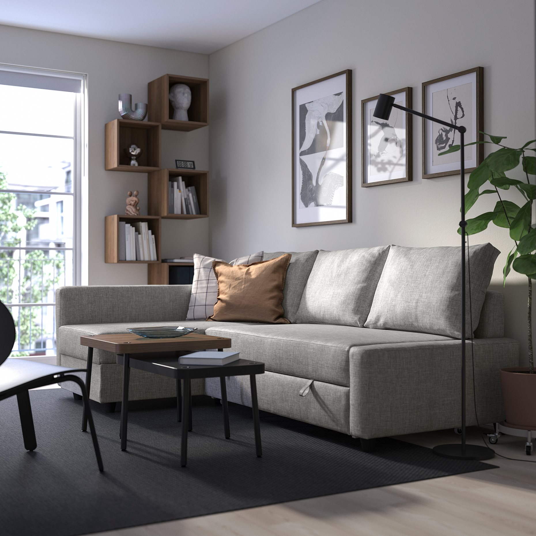 FRIHETEN, corner sofa-bed with storage, 295.170.45