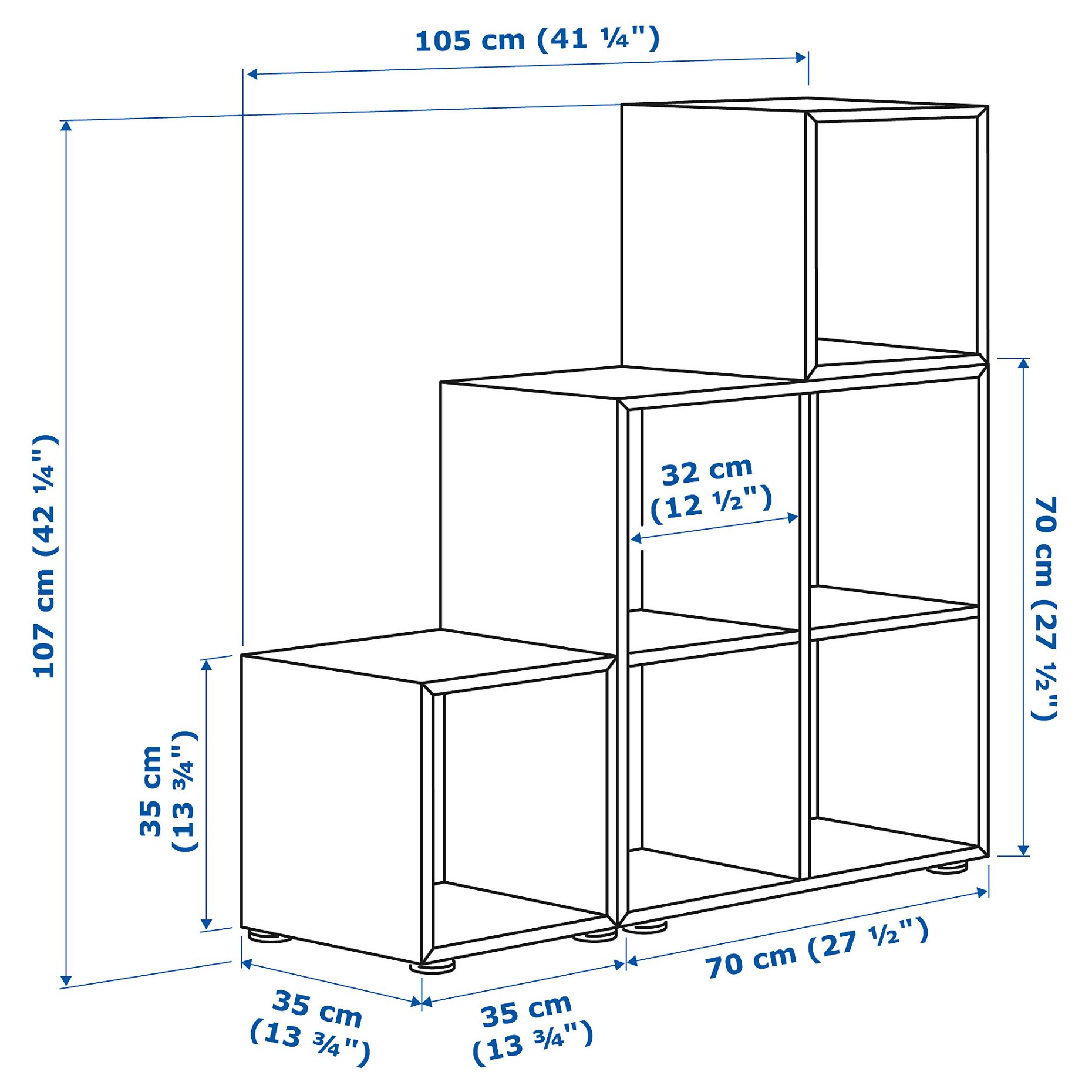 EKET, cabinet combination with legs, 105x35x107 cm, 295.219.00