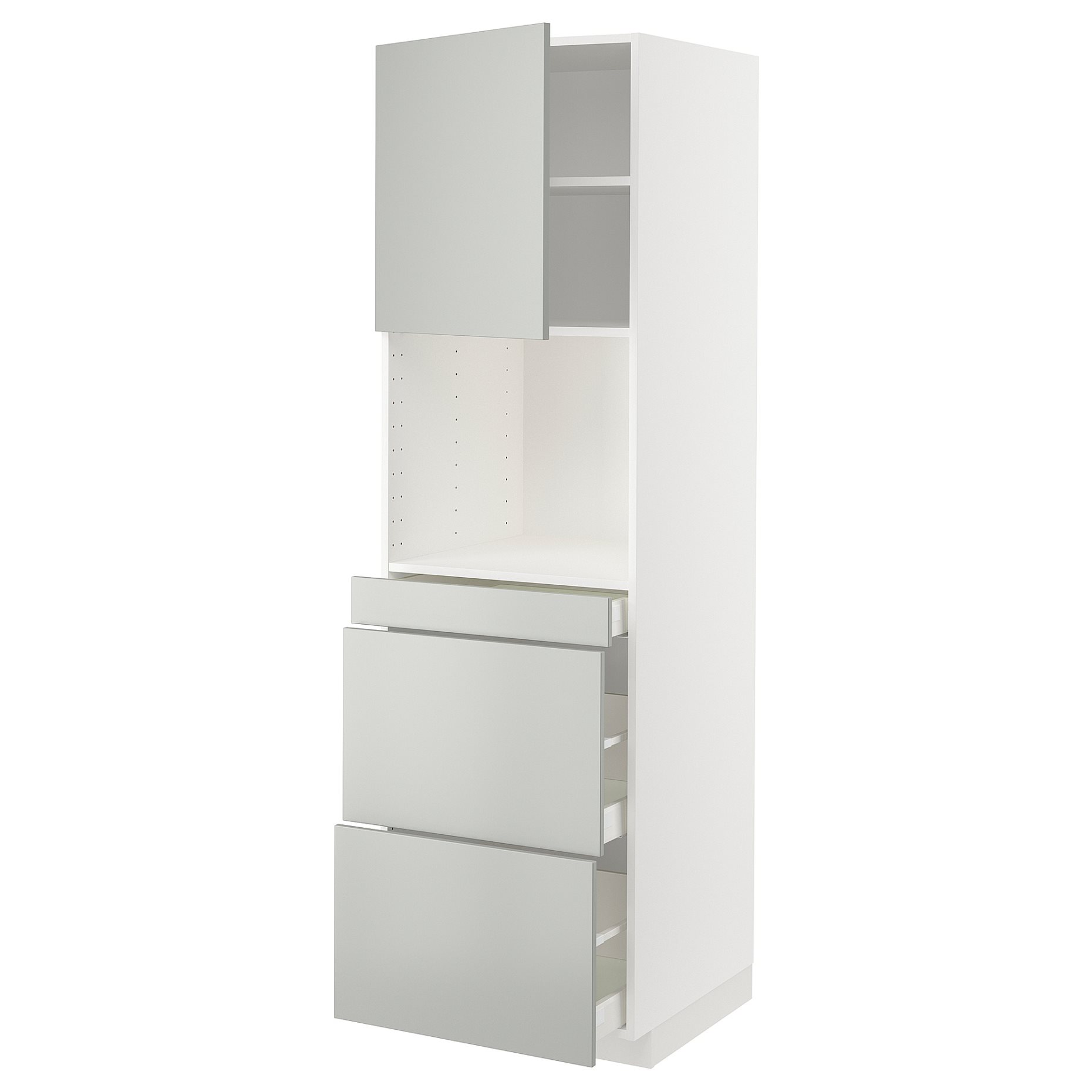 METOD, high cabinet for microwave combi with door/3 drawers, 60x60x200 cm, 295.385.85