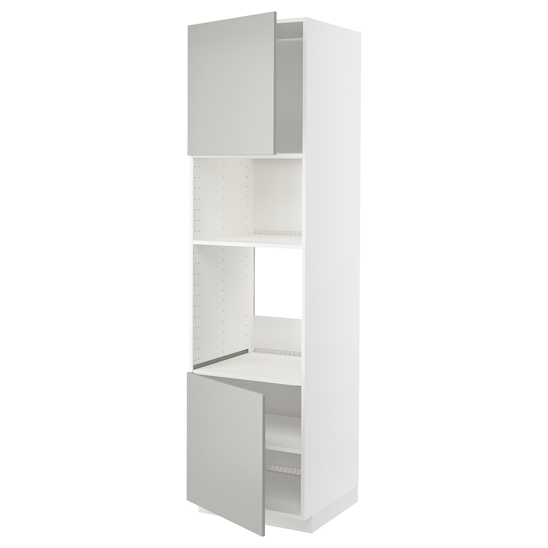 METOD, high cabinet for oven/microwave with 2 doors/shelves, 60x60x220 cm, 295.388.11