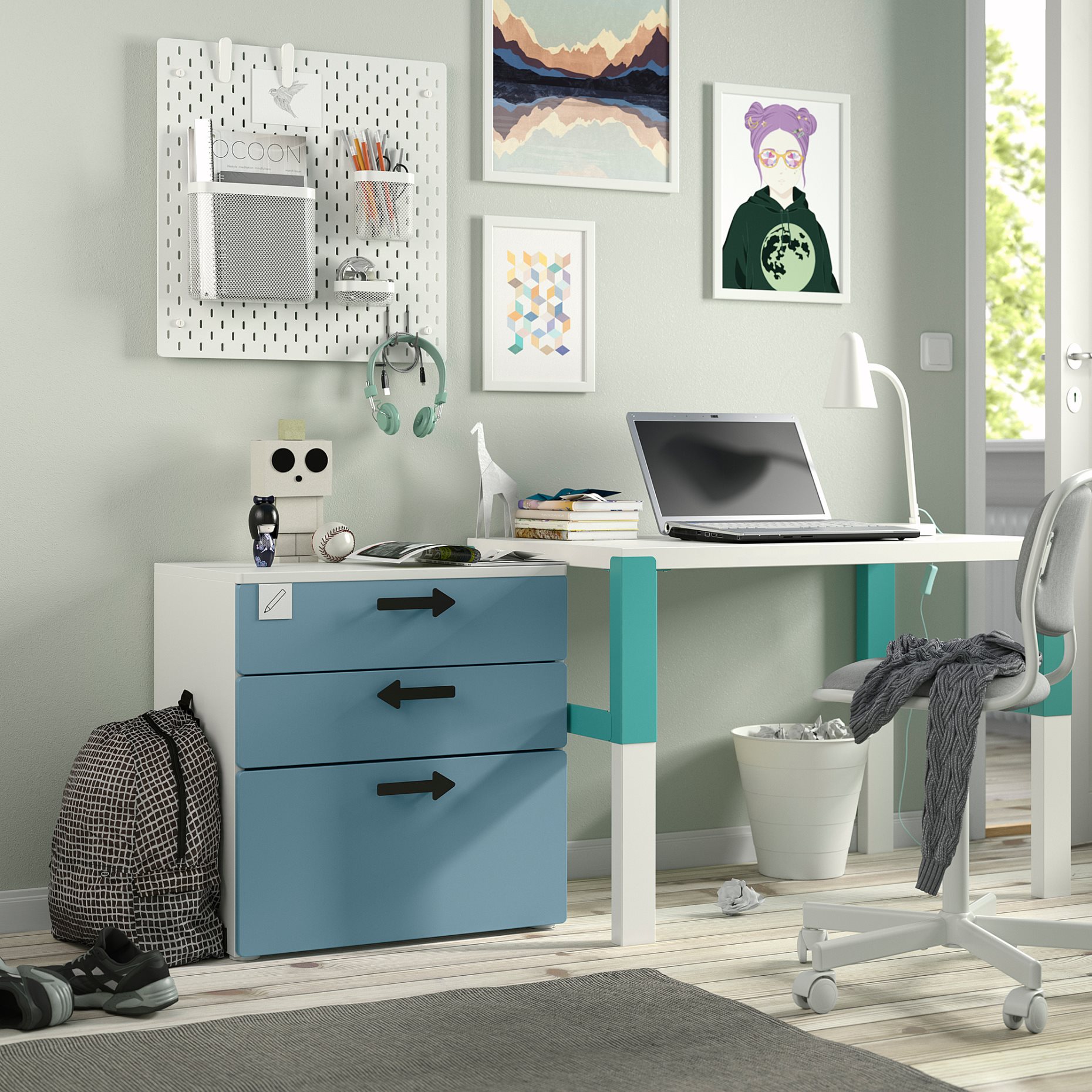 SMASTAD/PLATSA, συρταριέρα με 3 συρτάρια, 60x42x63 cm, 295.438.22