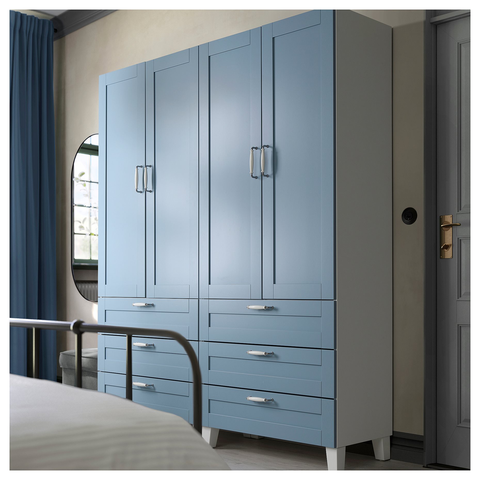 PLATSA, ντουλάπα με 4 πόρτες και 6 συρτάρια, 160x42x191 cm, 295.556.69