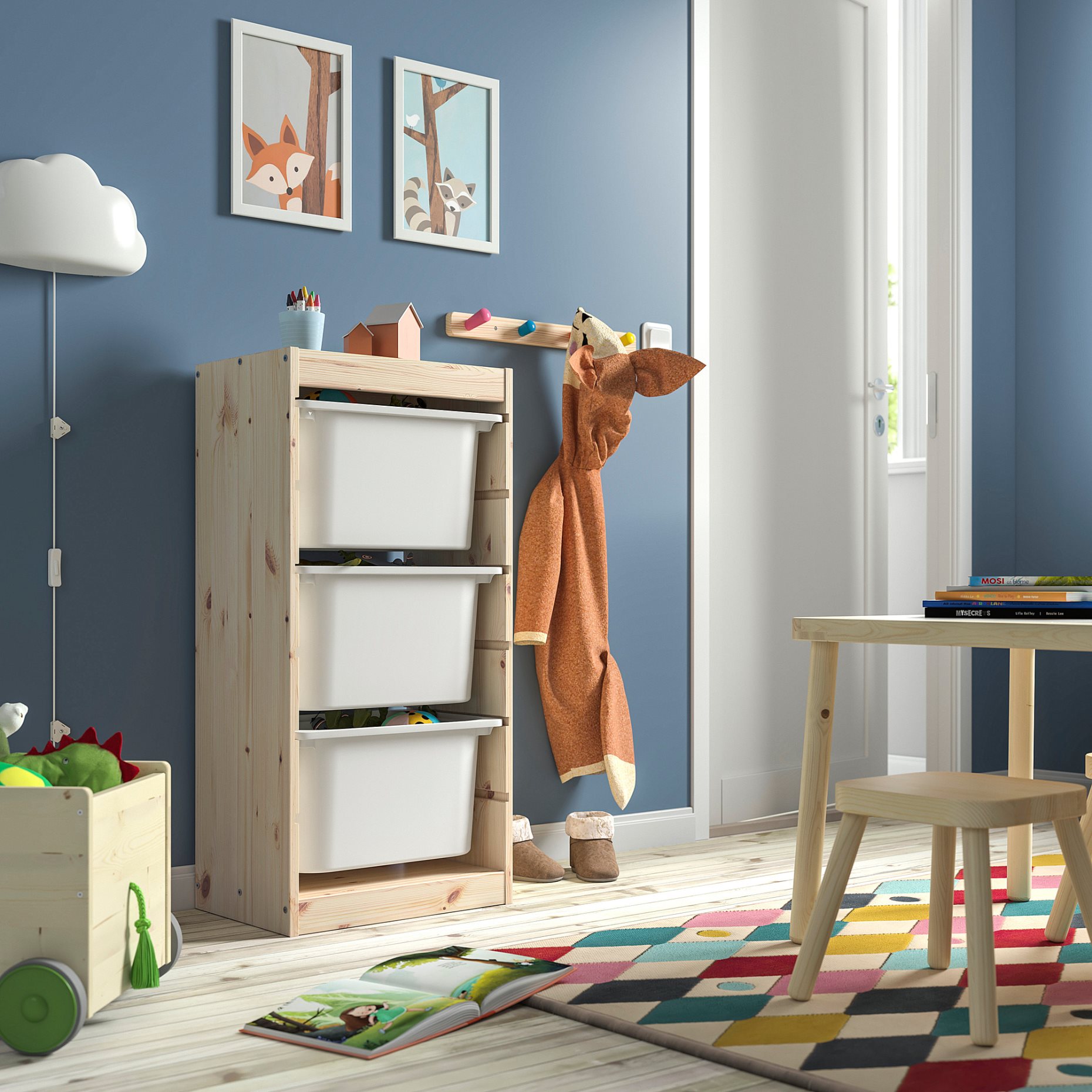 TROFAST, σύνθεση αποθήκευσης με κουτιά, 44x30x91 cm, 295.754.36