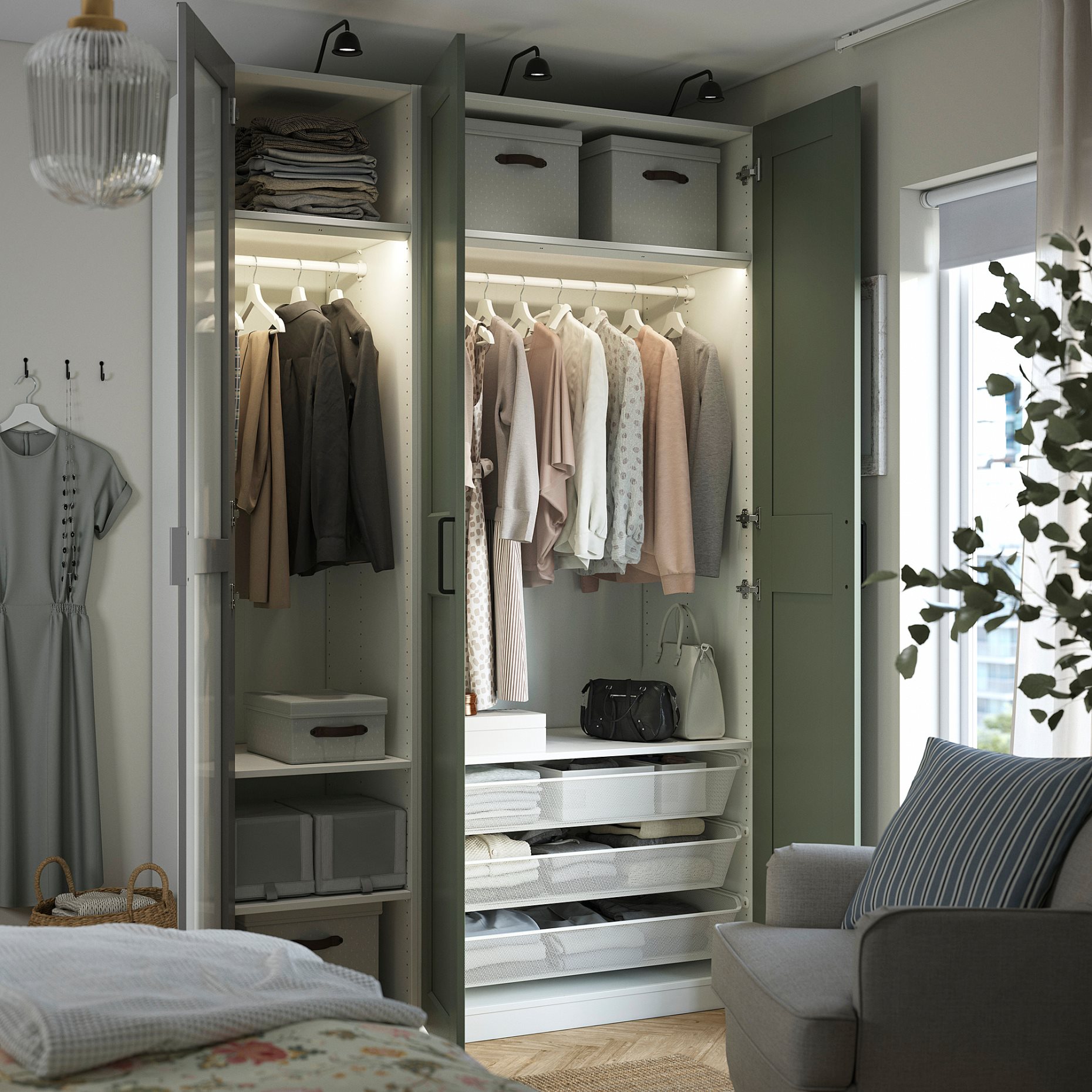 PAX/KAMMAR/GRIM, wardrobe combination, 150x60x236 cm, 295.792.55