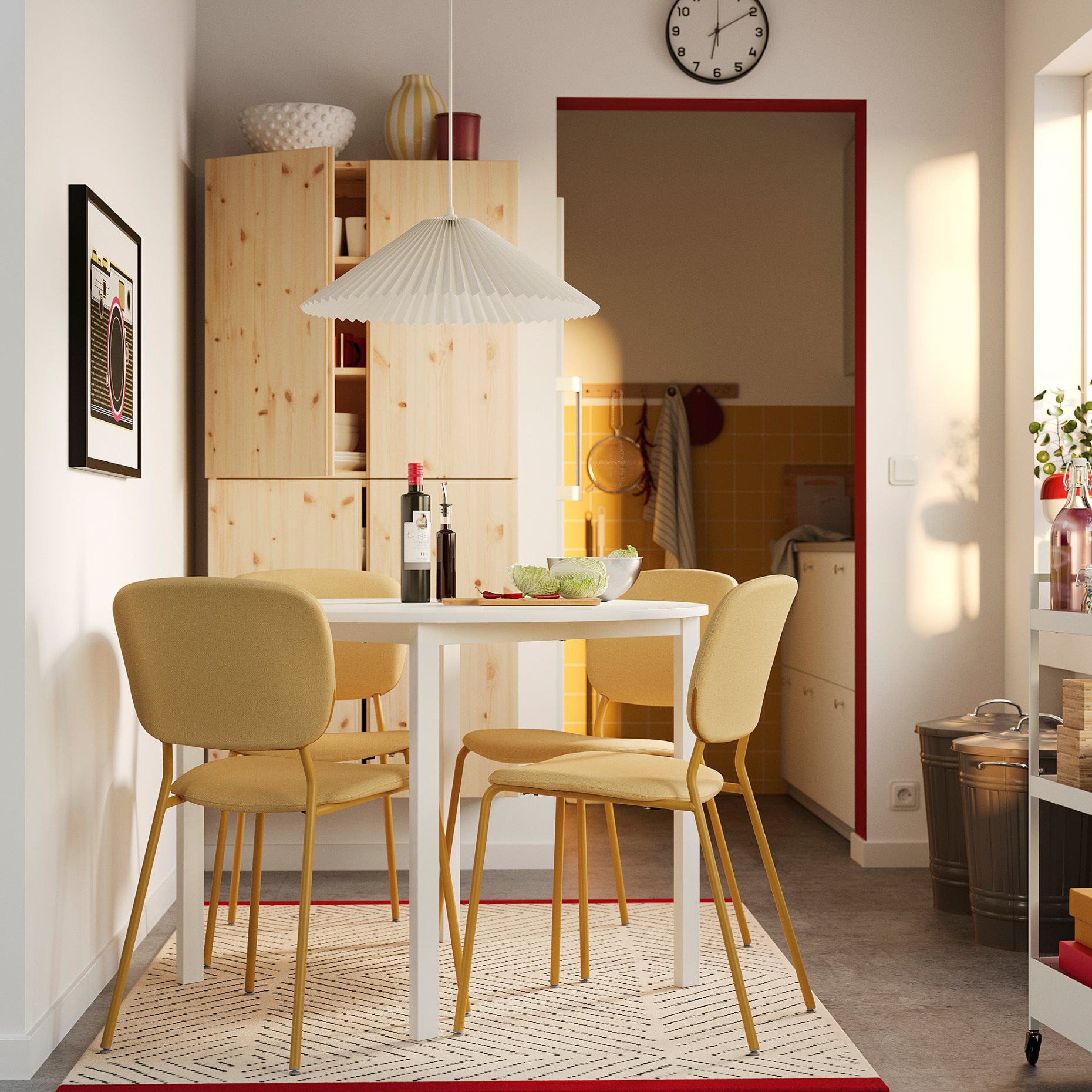 VIHALS, table and 4 chairs, 107 cm, 296.067.82